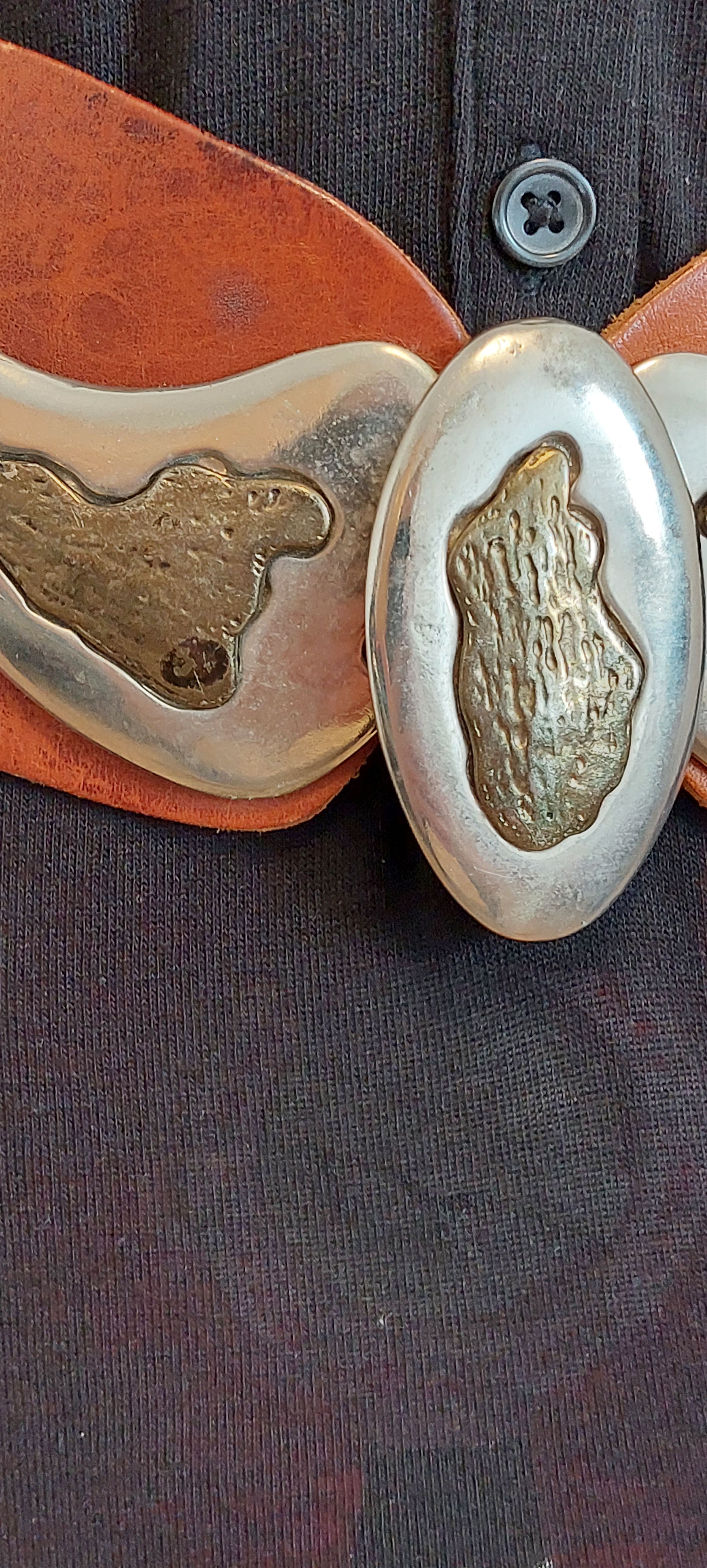 Vintage Vintage Western Leather Belt – Engraved Buckle – 80cm Size ONE SIZE - 3 Thumbnail