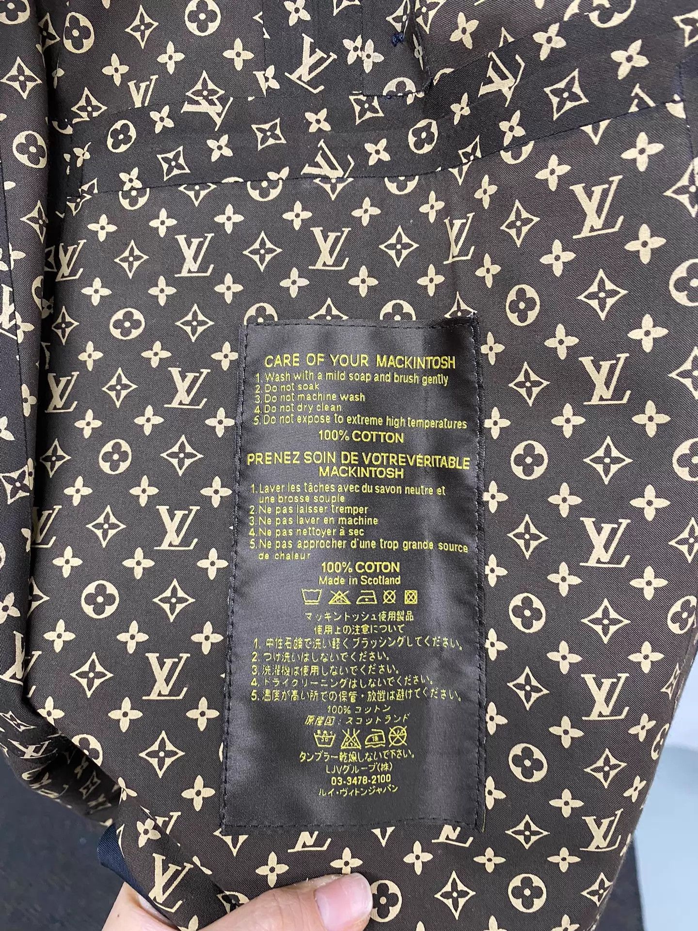 Louis Vuitton LV Double Breasted Monogram Trench Coat 36 Black/Grey Size XS / US 0-2 / IT 36-38 - 7 Thumbnail