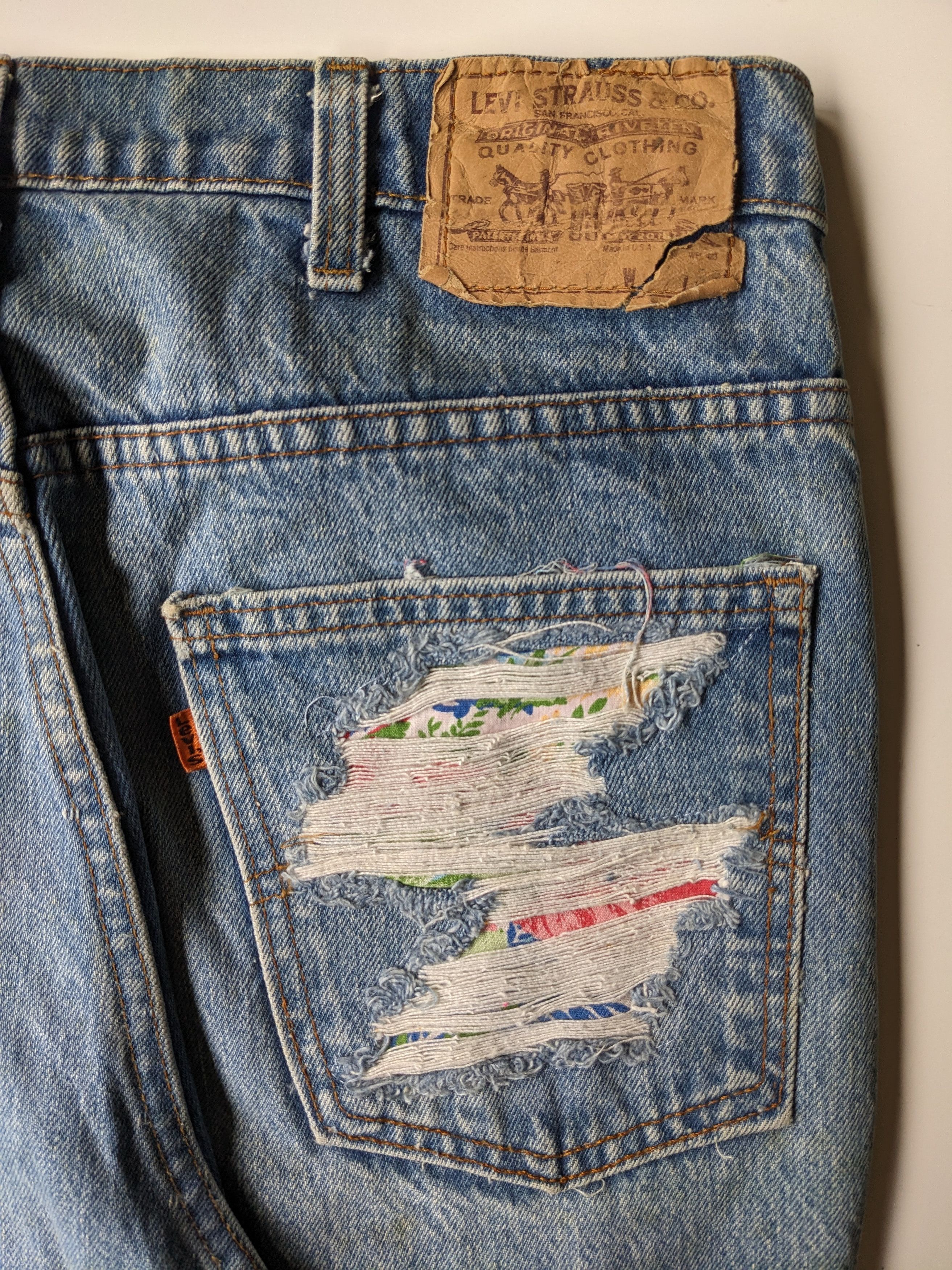 LVC × Levi's × Vintage Vintage 80s Levi's Orange tab flare patchwork Size US 32 / EU 48 - 7 Thumbnail