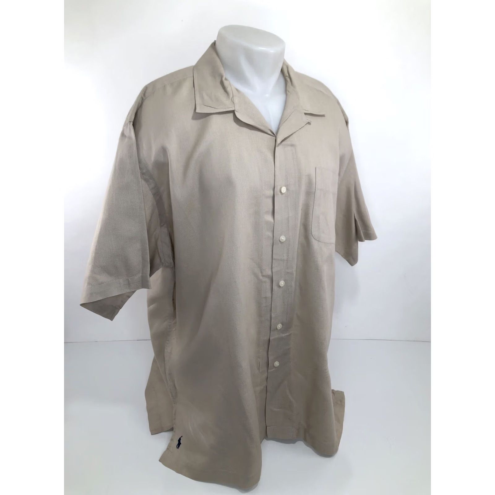 Polo Ralph Lauren POLO / RALPH LAUREN CALDWELL Shirt Light Brown XXL / 3X / 4X Embroidered Pony Mens Size US XXL / EU 58 / 5 - 3 Thumbnail
