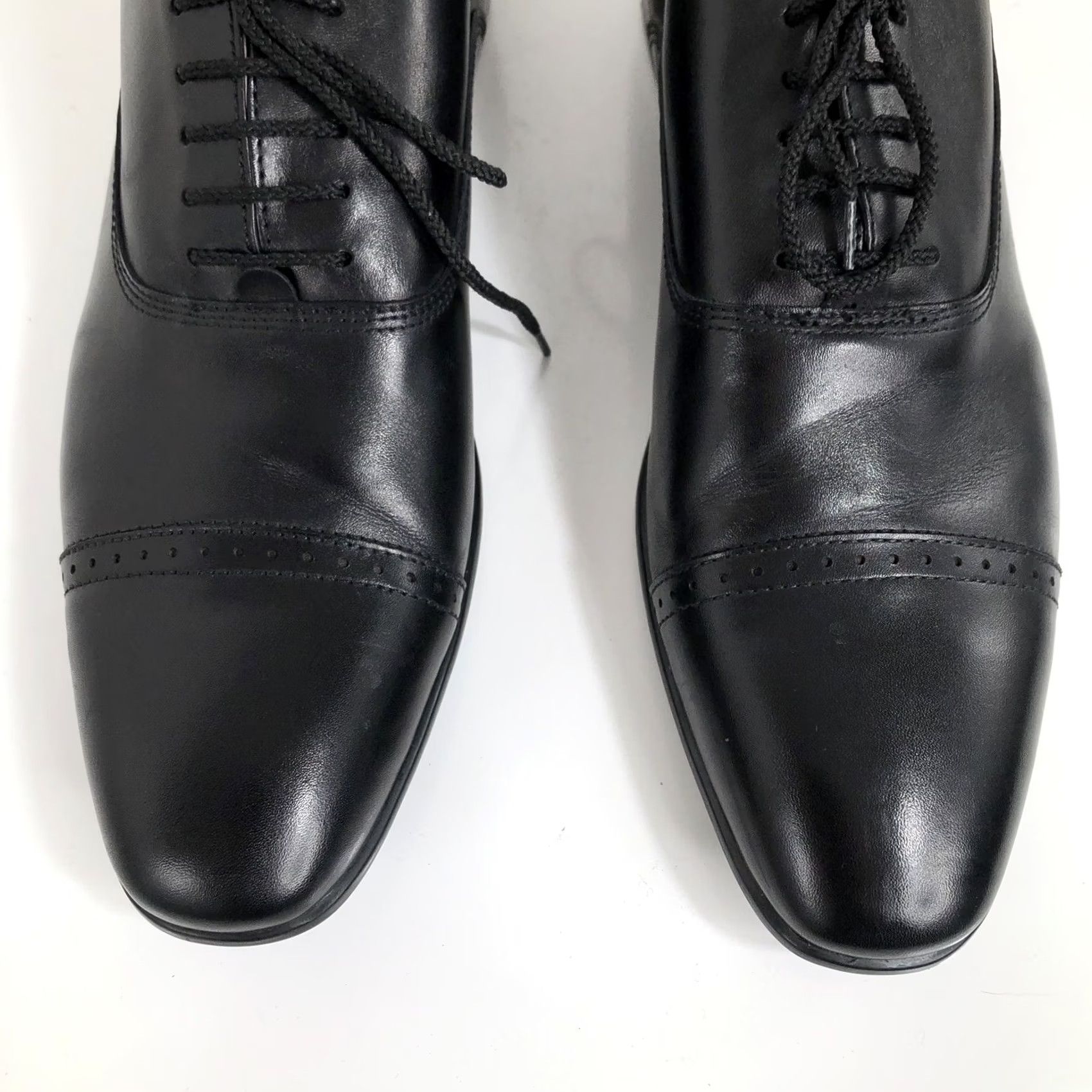 Neiman Marcus NEIMAN MARCUS SILAS Cap Toe Oxford Shoes Black Leather Mens US13D EXCELLENT Size ONE SIZE - 2 Thumbnail