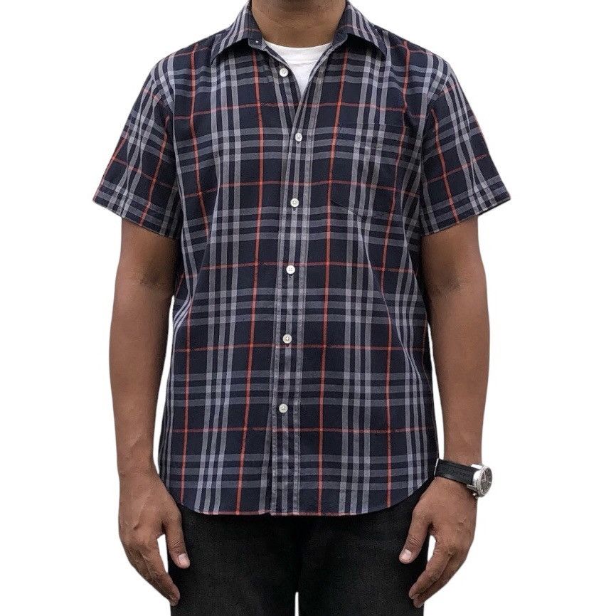 image of Burberrys Novacheck Embroidery Logo Short Sleeve in Blue, Men's (Size Medium)
