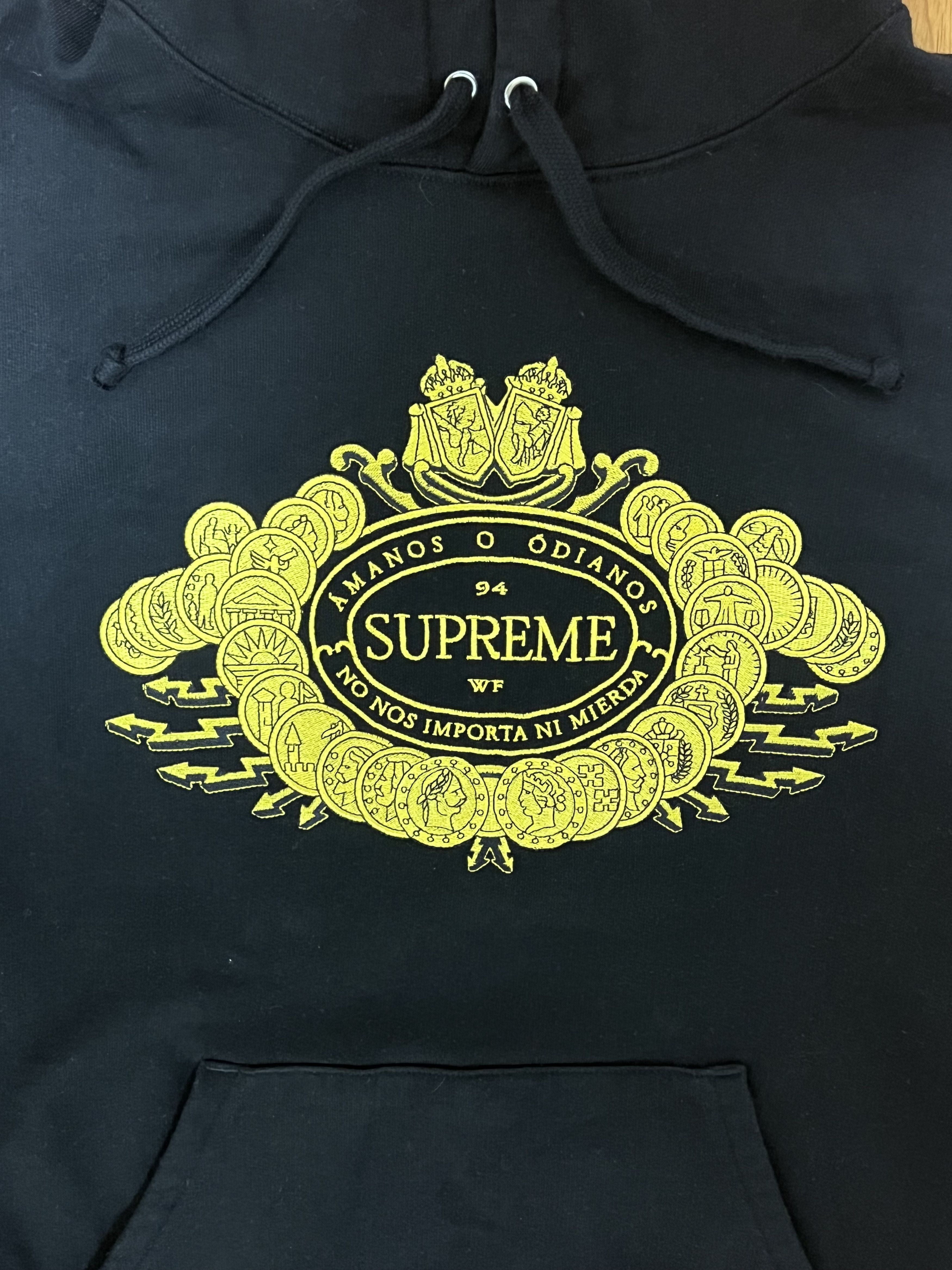 Supreme 💚 FW18 Supreme Love or Hate Hooded Sweatshirt Black NEW Size US S / EU 44-46 / 1 - 4 Thumbnail