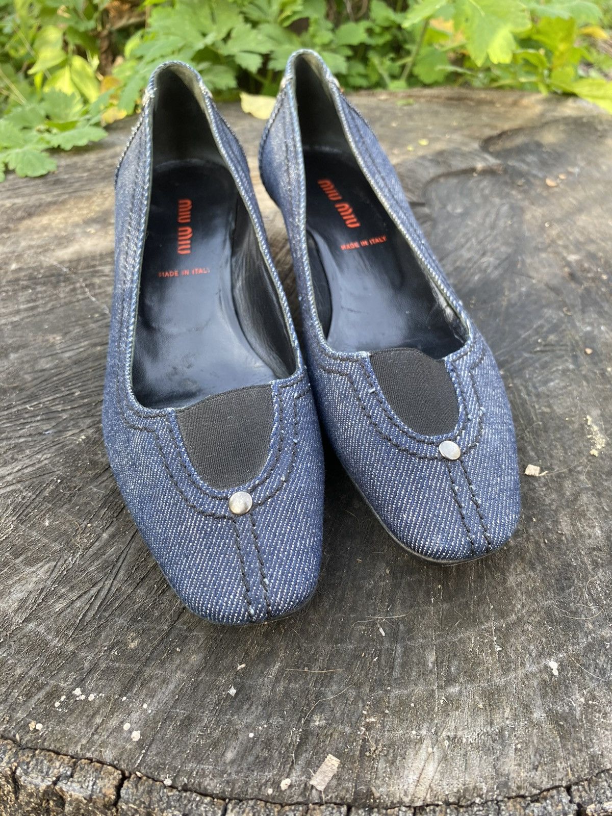 Miu Miu Vintage Miu Miu Denim Low Heel Shoe Size US 5 / IT 35 - 12 Thumbnail