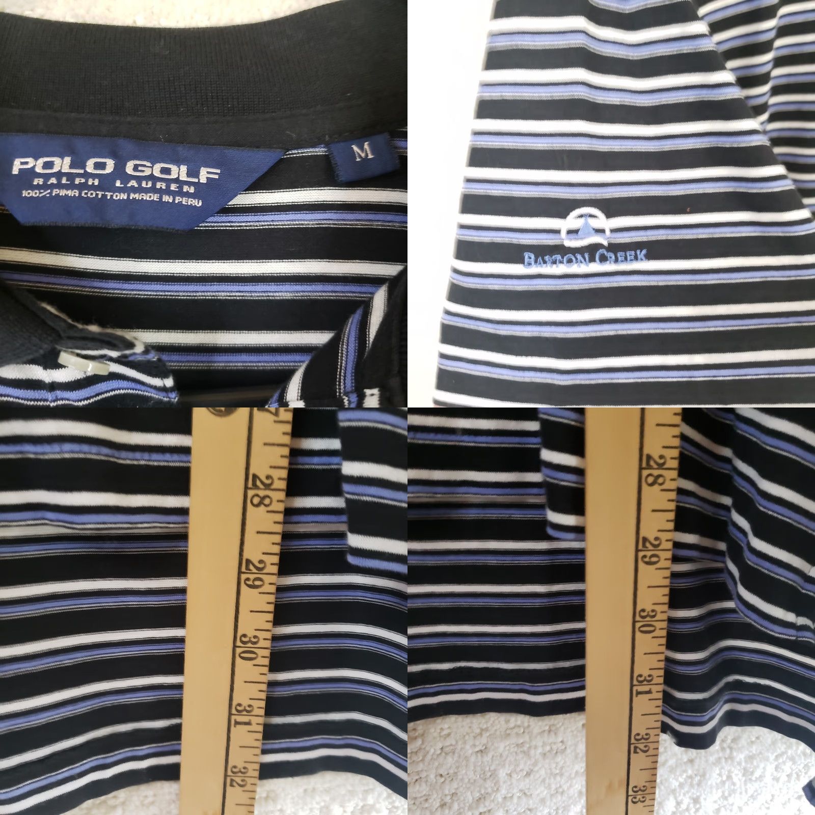 Ralph Lauren VINTAGE Polo Golf Ralph Lauren Men's M Striped Blue & White 100% Pima Cotton Size US M / EU 48-50 / 2 - 9 Thumbnail