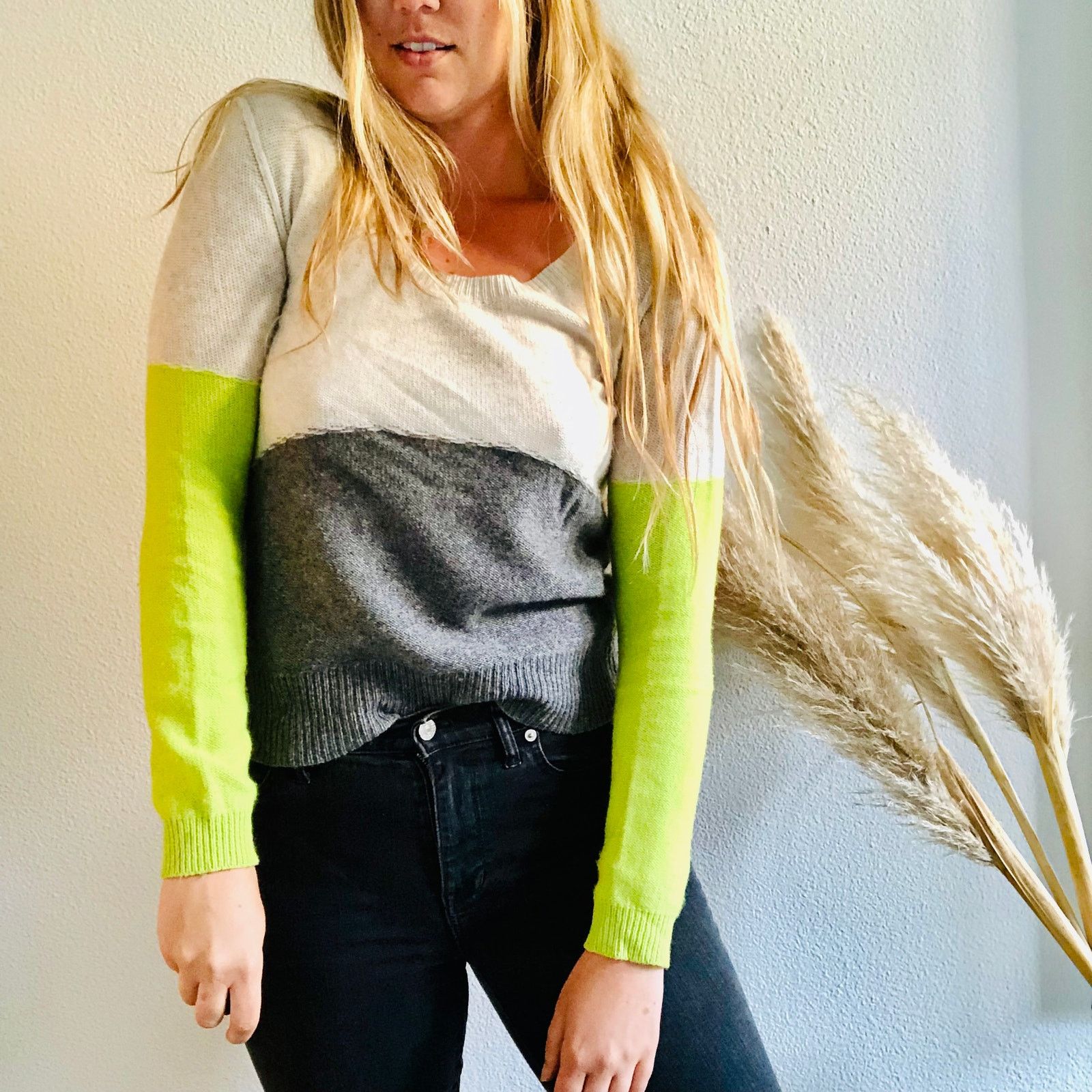 Free People FREE PEOPLE Beach Grey Colorblock Stripe Pullover Sweater Size XS / US 0-2 / IT 36-38 - 1 Thumbnail