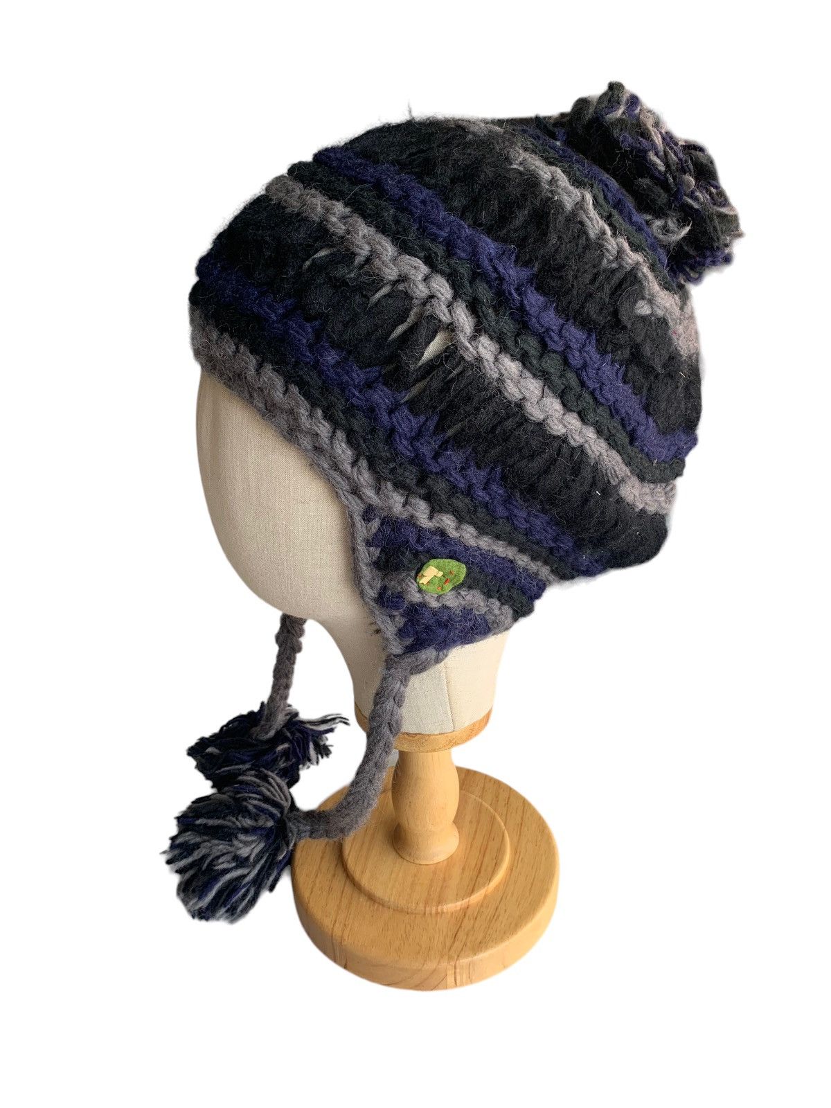 Japanese Brand × Kapital × Vintage Rare Crochet Knit Earflap Wool Beanie hats Size ONE SIZE - 1 Thumbnail