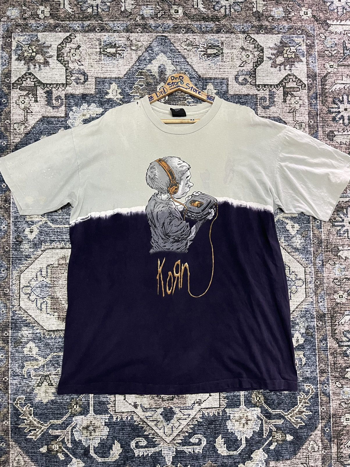 Band Tees × Giant VINTAGE KORN GRAY/PURPLE TIE-DYE BAND TEE VERY RARE Size US XL / EU 56 / 4 - 1 Thumbnail