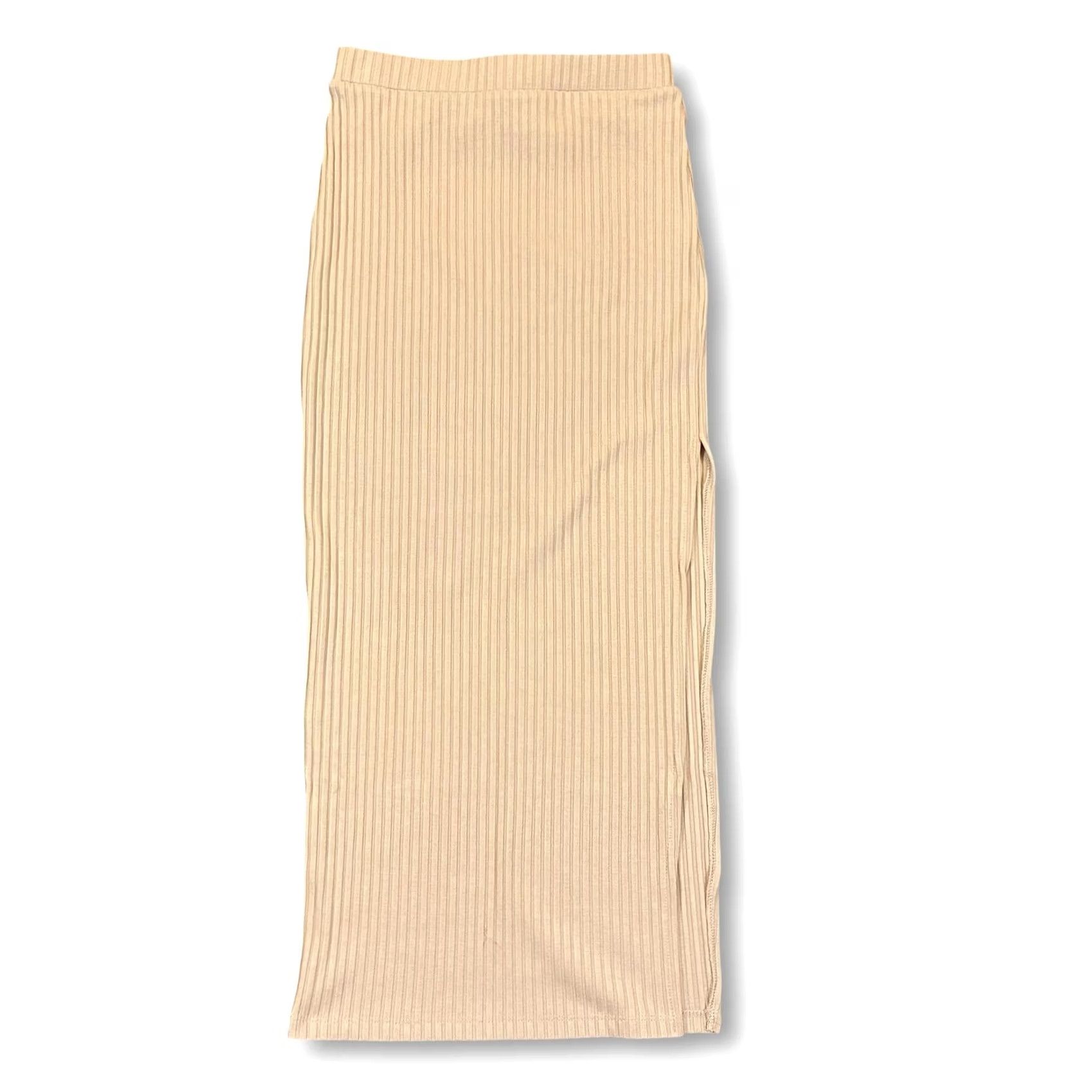 PRINCESS POLLY EUC Princess Polly Beige Ribbed Knit Midi Skirt Womens 2 Size 26" / US 2 / IT 38 - 2 Thumbnail
