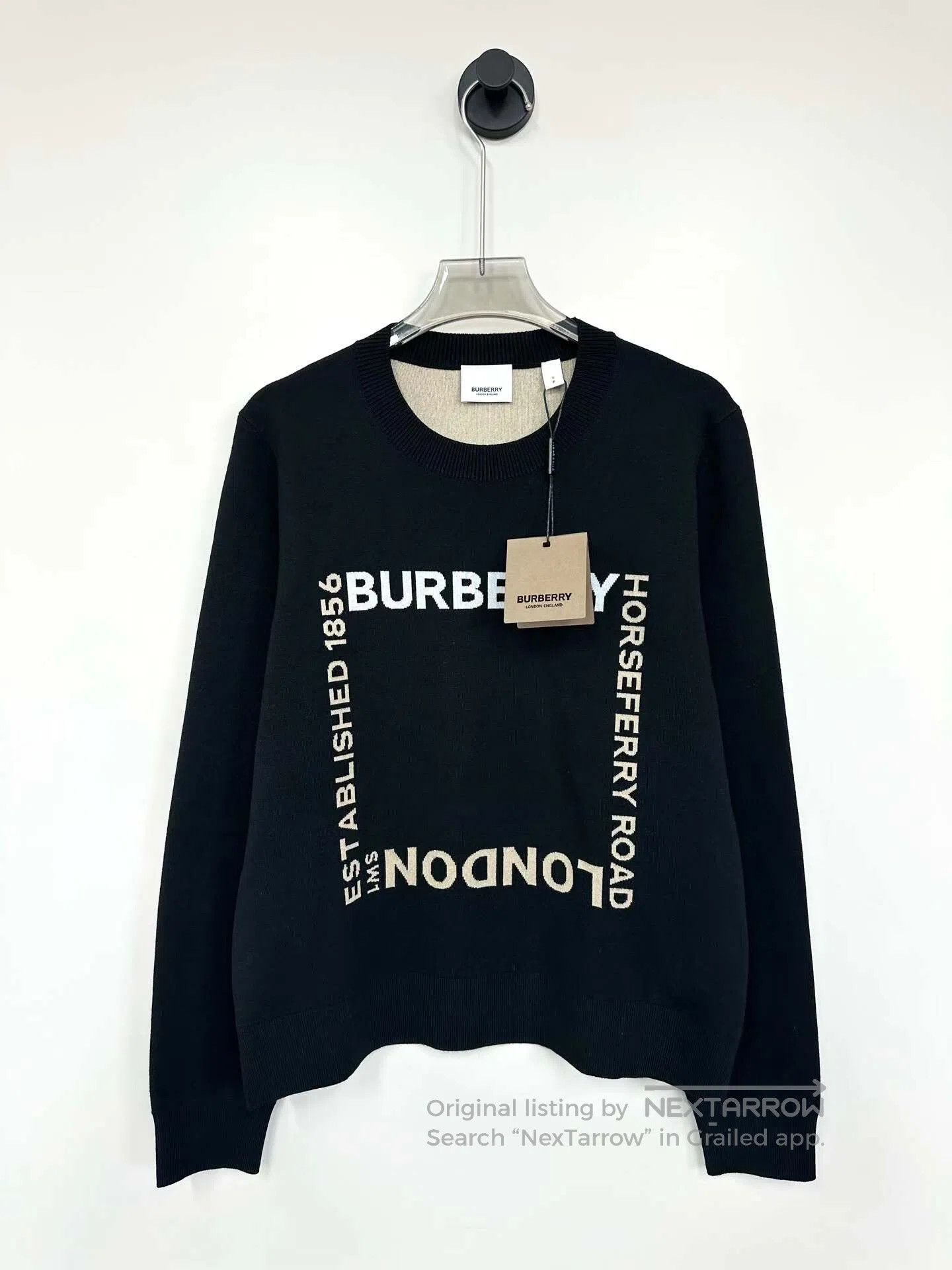 Burberry Burberry Black Square Logo Wool Knit Sweater| Size US S / EU 44-46 / 1 - 1 Thumbnail
