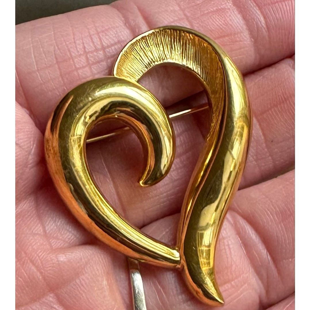Other Vintage Napier Goldtone Chunky Heart Brooch Size ONE SIZE - 3 Thumbnail