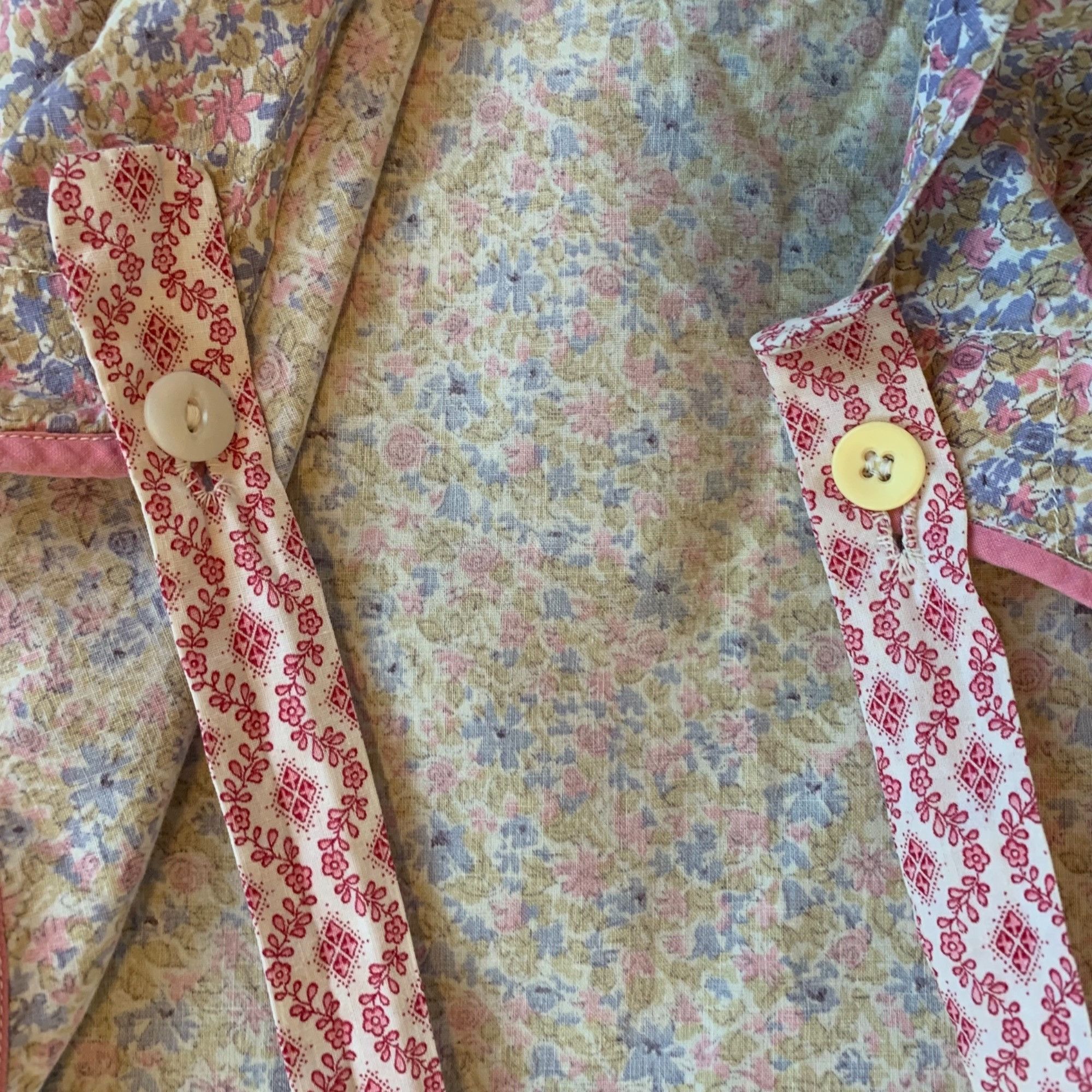 Vintage Vintage Pastel Floral Full Body Handmade Apron Size ONE SIZE - 7 Thumbnail