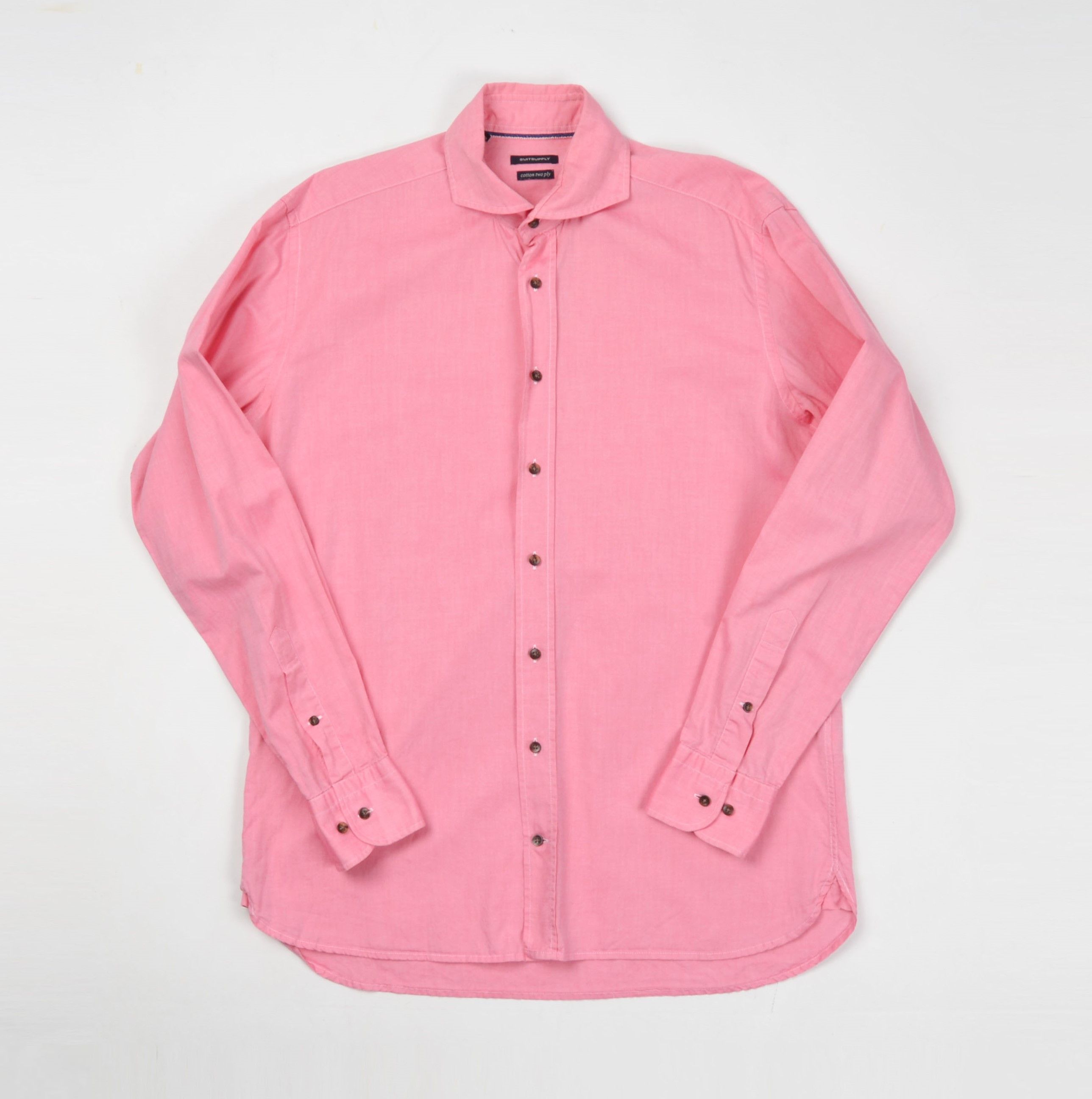 Suitsupply Suitsupply Pure Cotton Long Sleeve Pink Button Down Shirt Size US M / EU 48-50 / 2 - 1 Thumbnail
