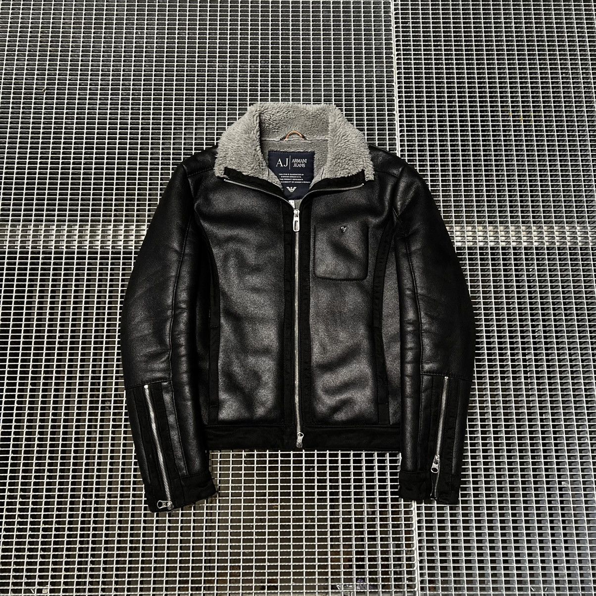 Armani Armani Jeans Shearling Leather Jacket Japan Style 🔥🔥🔥SlimFit Size US S / EU 44-46 / 1 - 1 Thumbnail