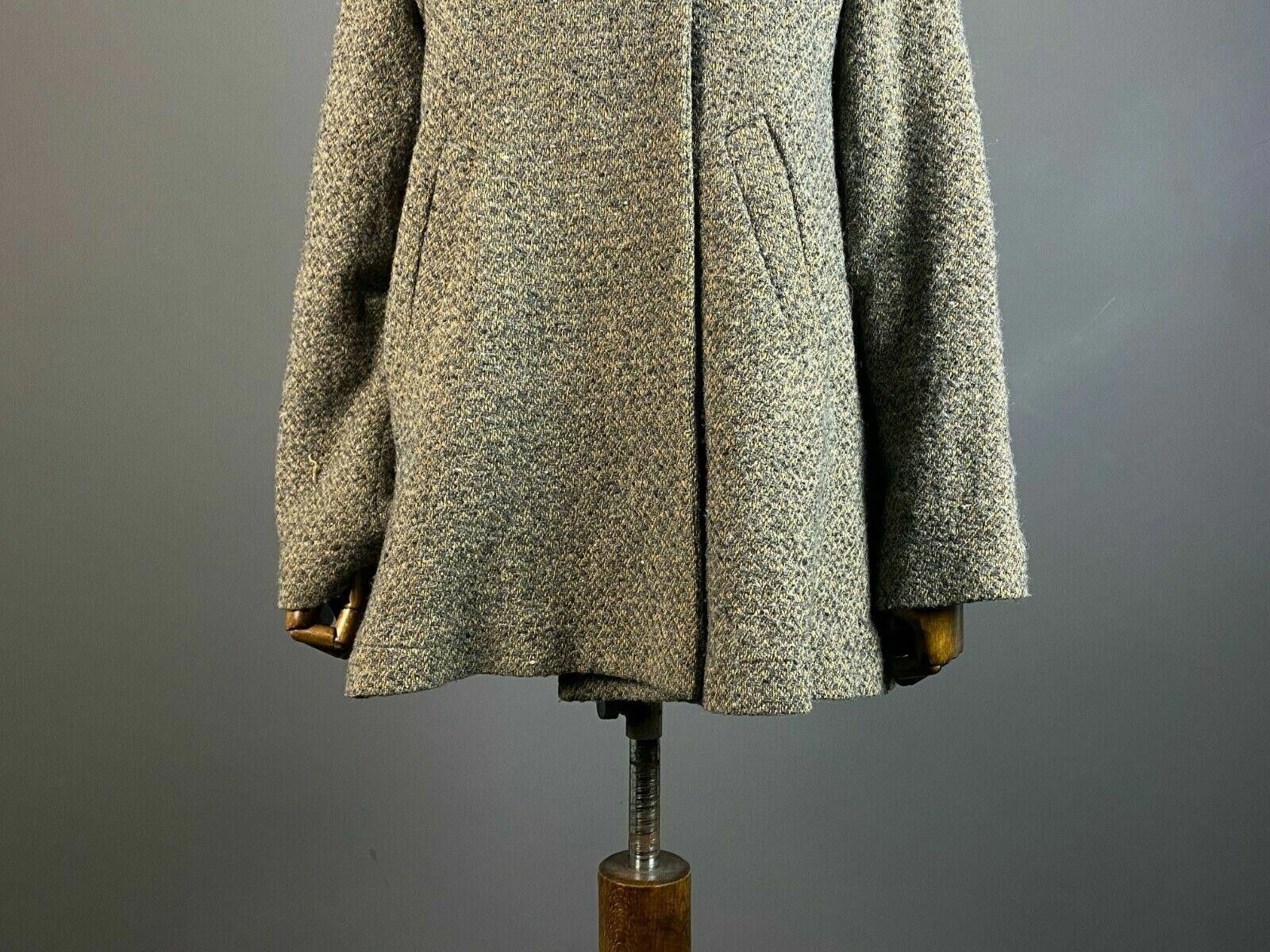 Designer Echappees Belles Brown Wool Knit Belted Coat Jacket Size 2 Size XS / US 0-2 / IT 36-38 - 3 Thumbnail