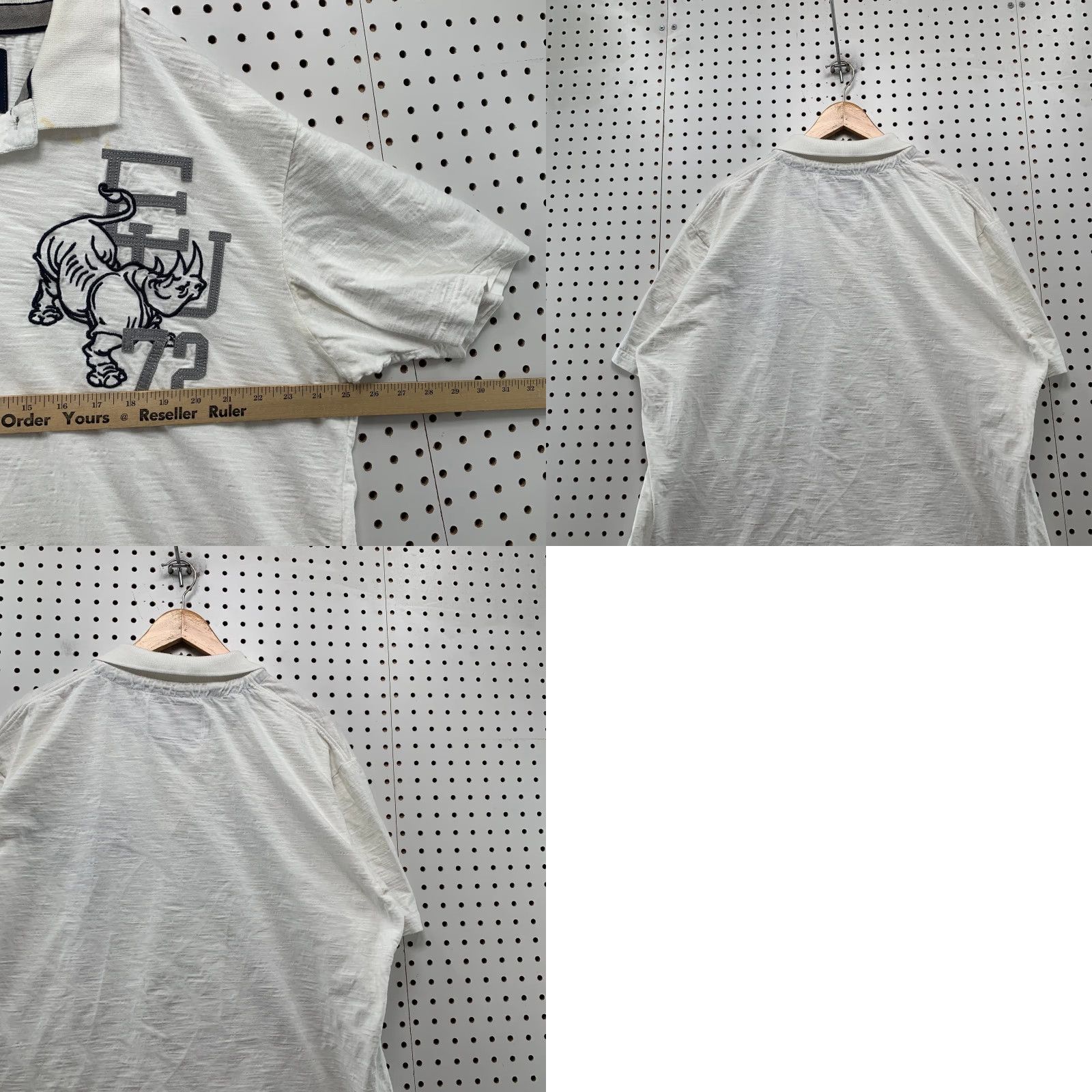 Ecko Unltd. VINTAGE Ecko Unltd Polo Shirt Mens 2XL White Hip Hop Embroidered Rhino Shirt Adult 2XL White Embroidered Rhino Size US XXL / EU 58 / 5 - 10 Thumbnail