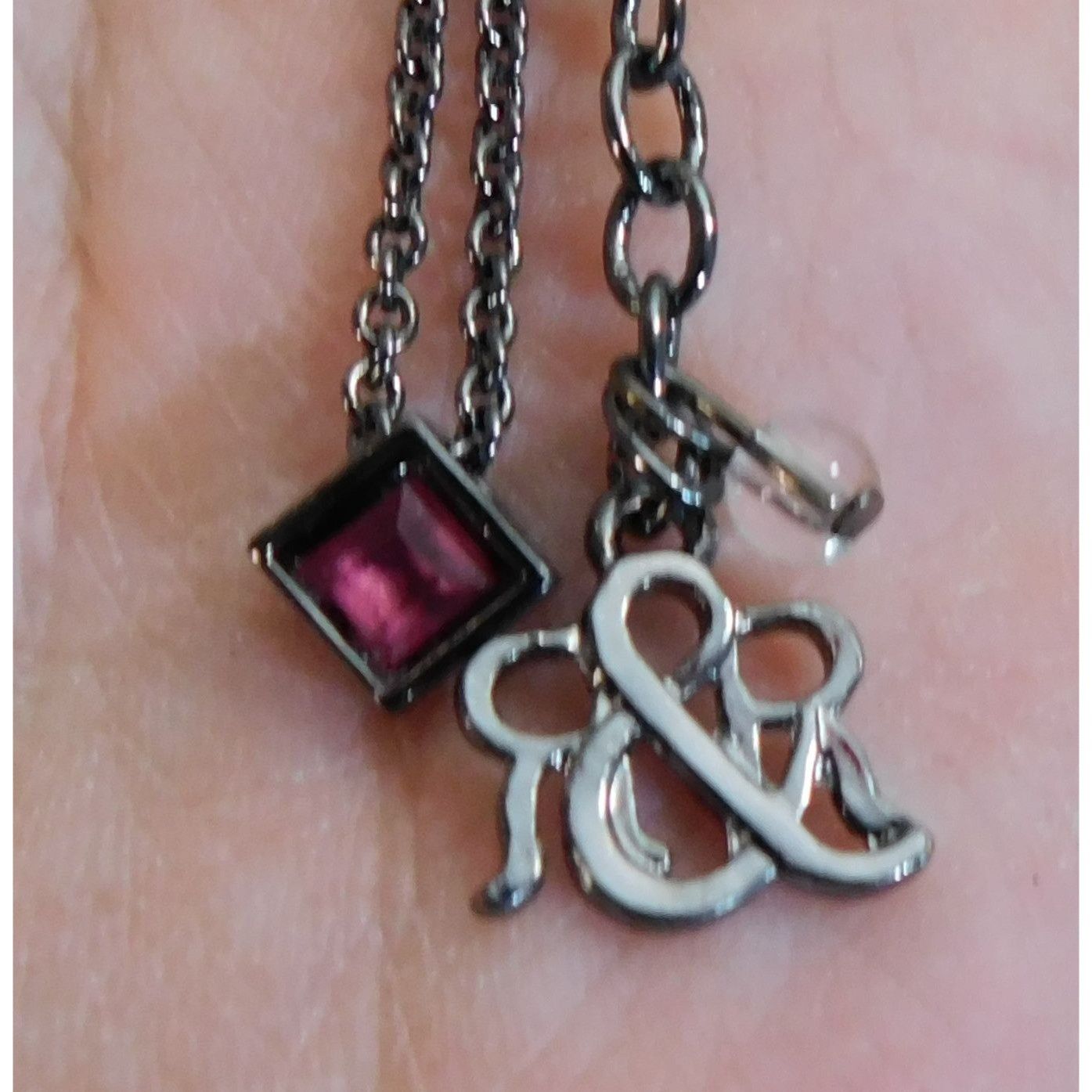 Other R&R Minimalist Pink Gemmed Diamond Shaped Pendant Necklace Size ONE SIZE - 4 Thumbnail