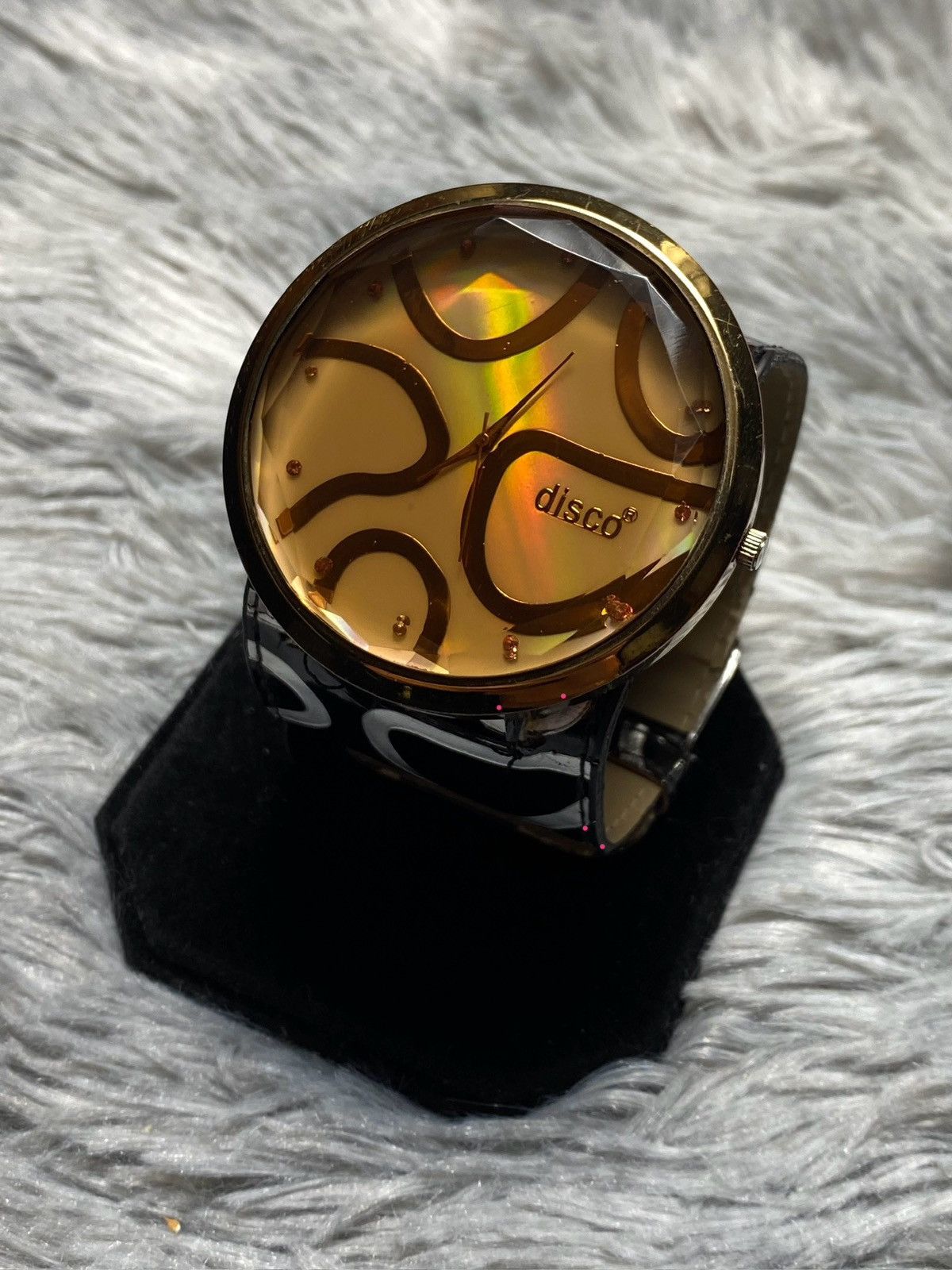 Japanese Brand × Jewelry × Vintage Golden Disco Design Watch with Unique Strap | Japanese Brand Size ONE SIZE - 1 Thumbnail