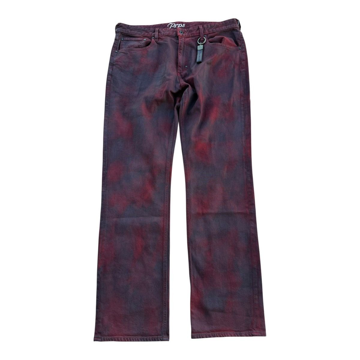 Prps PRPS Barracuda Relaxed Fit Maroon Overdyed Jeans 38 NWT Size US 38 / EU 54 - 1 Thumbnail