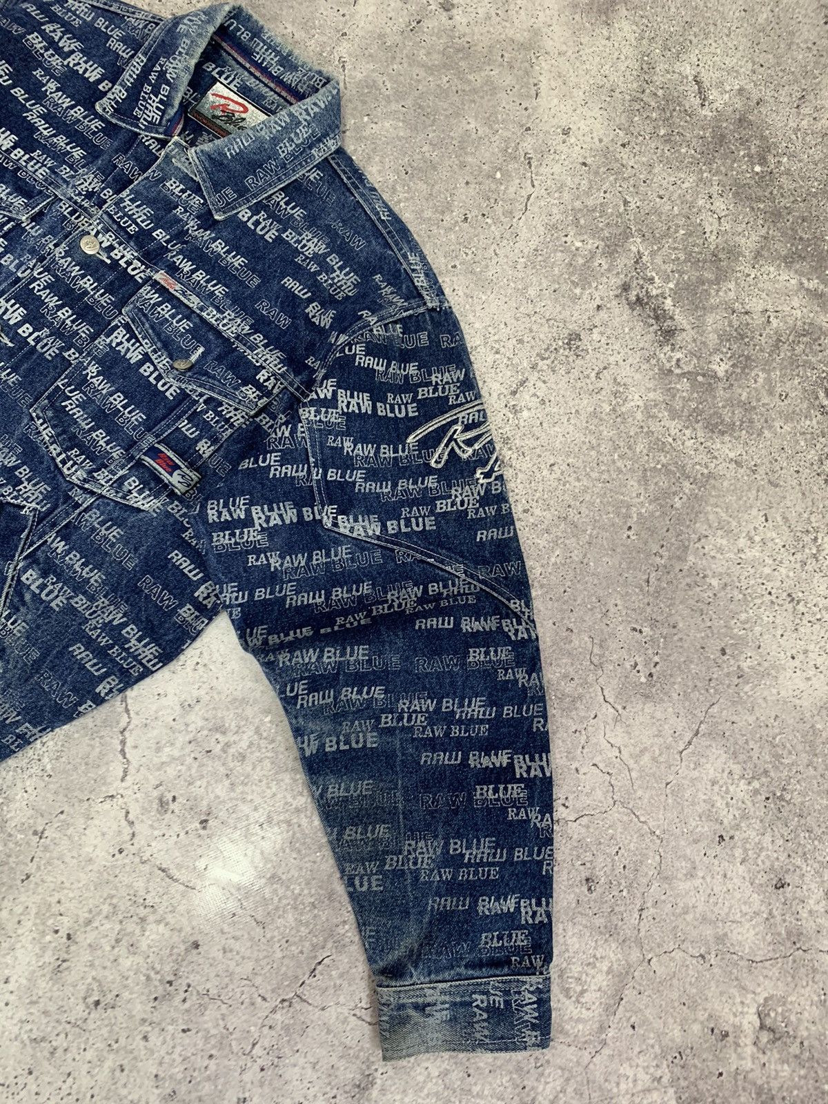 Fubu Vintage 90’s Raw Blue Rap Denim Monogram Jacket Y2K Size US L / EU 52-54 / 3 - 5 Thumbnail