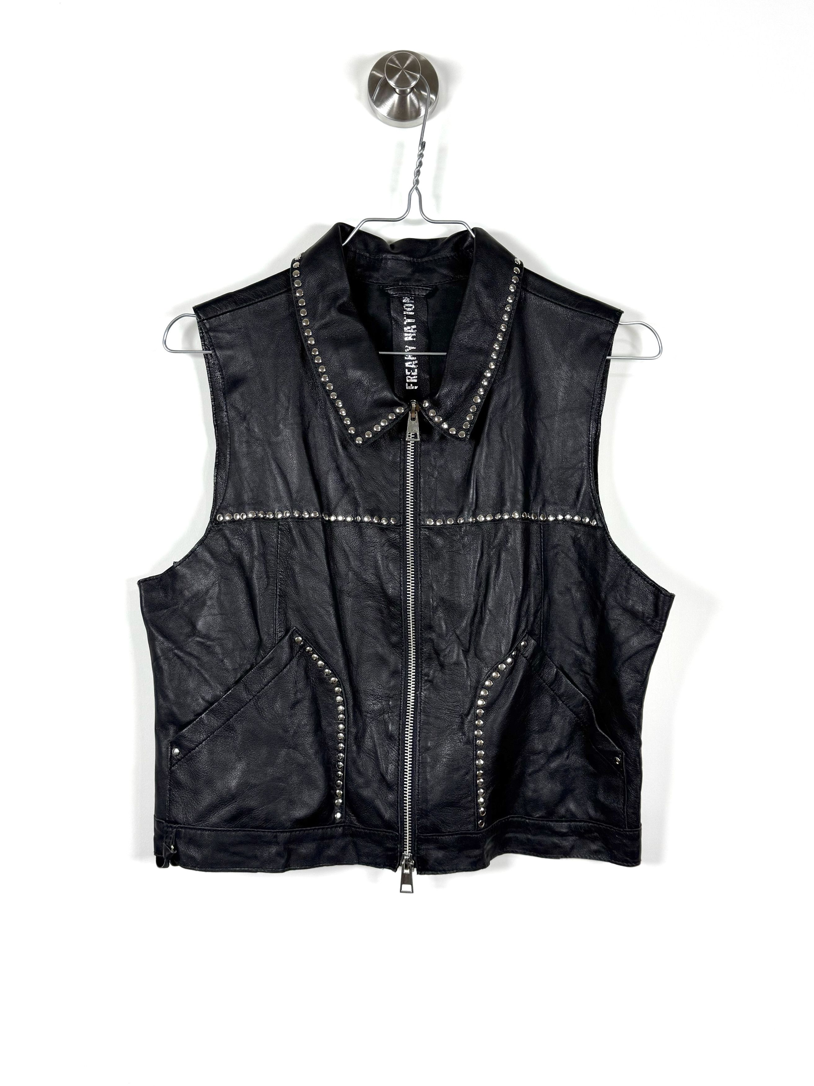 Other Women's Freaky Nation Studded Leather Vest Sleeveless (M) Size M / US 6-8 / IT 42-44 - 1 Thumbnail