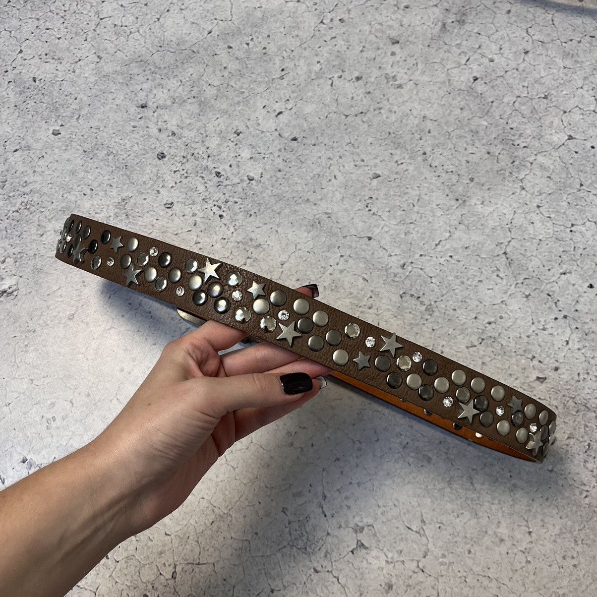 Vintage Vintage Belt Leather Metallic Stars B.B Simon Style Size ONE SIZE - 3 Thumbnail