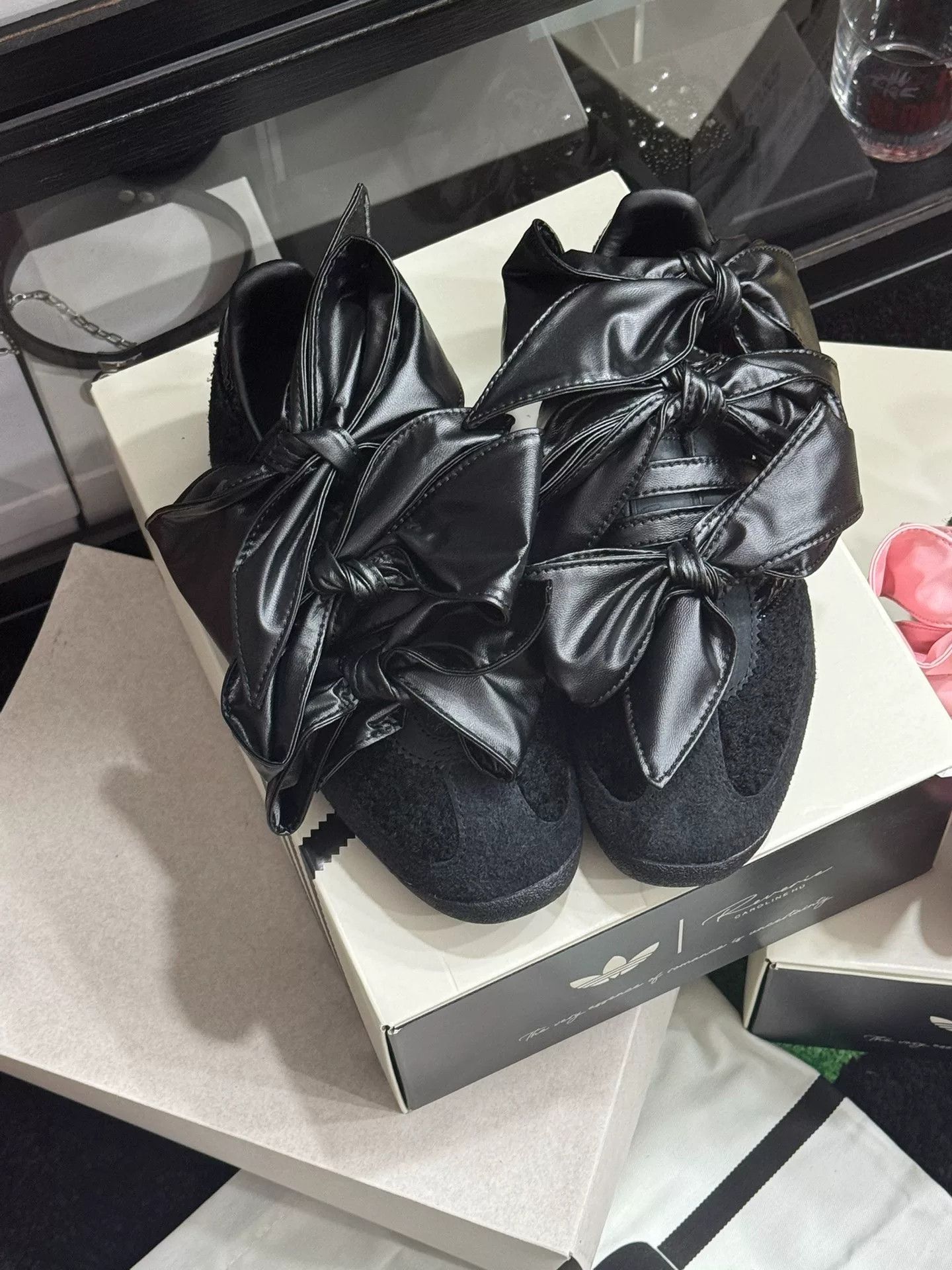 adidas x Caroline HU SL27 Black Bow Shoes