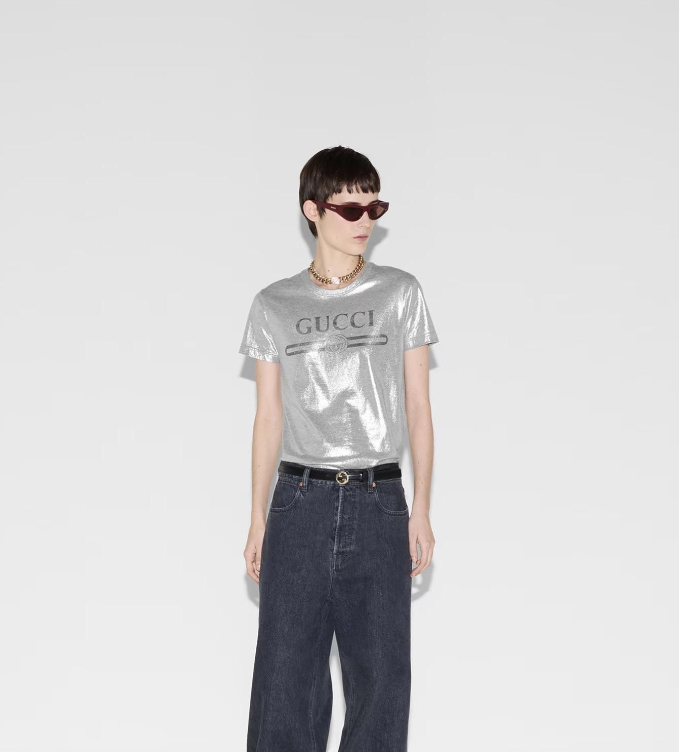 Gucci GUCCI PRINTED LAMINATED COTTON T-SHIRT SIZE M Size ONE SIZE - 2 Thumbnail