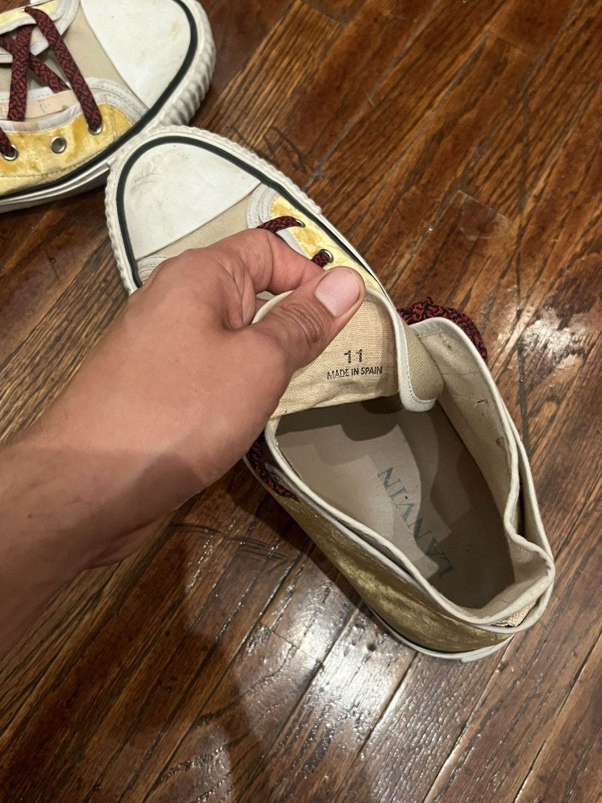 Lanvin Yellow velvet sneakers Size US 11 / EU 44 - 4 Thumbnail