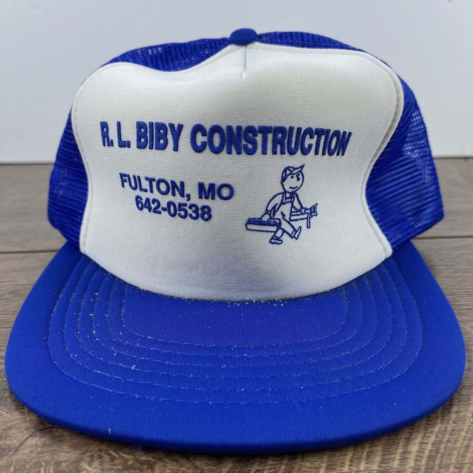 Other RL Biby Construction Hat Fulton Missouri Blue Adjustable Hat Size ONE SIZE - 4 Thumbnail