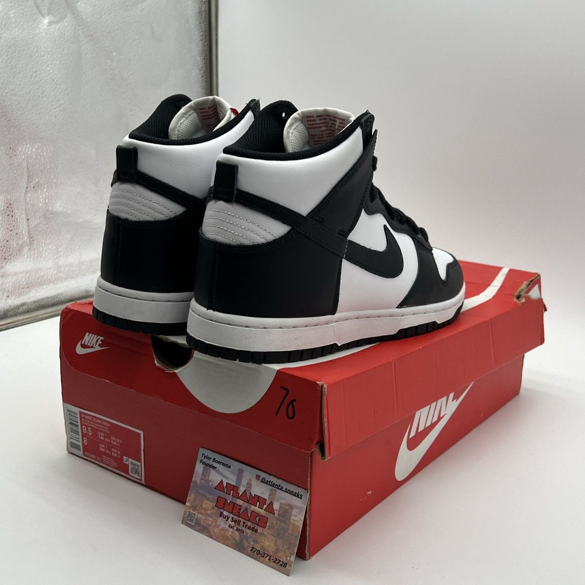 Nike Wmns Nike dunk high black white Size US 9.5 / EU 42-43 - 5 Thumbnail