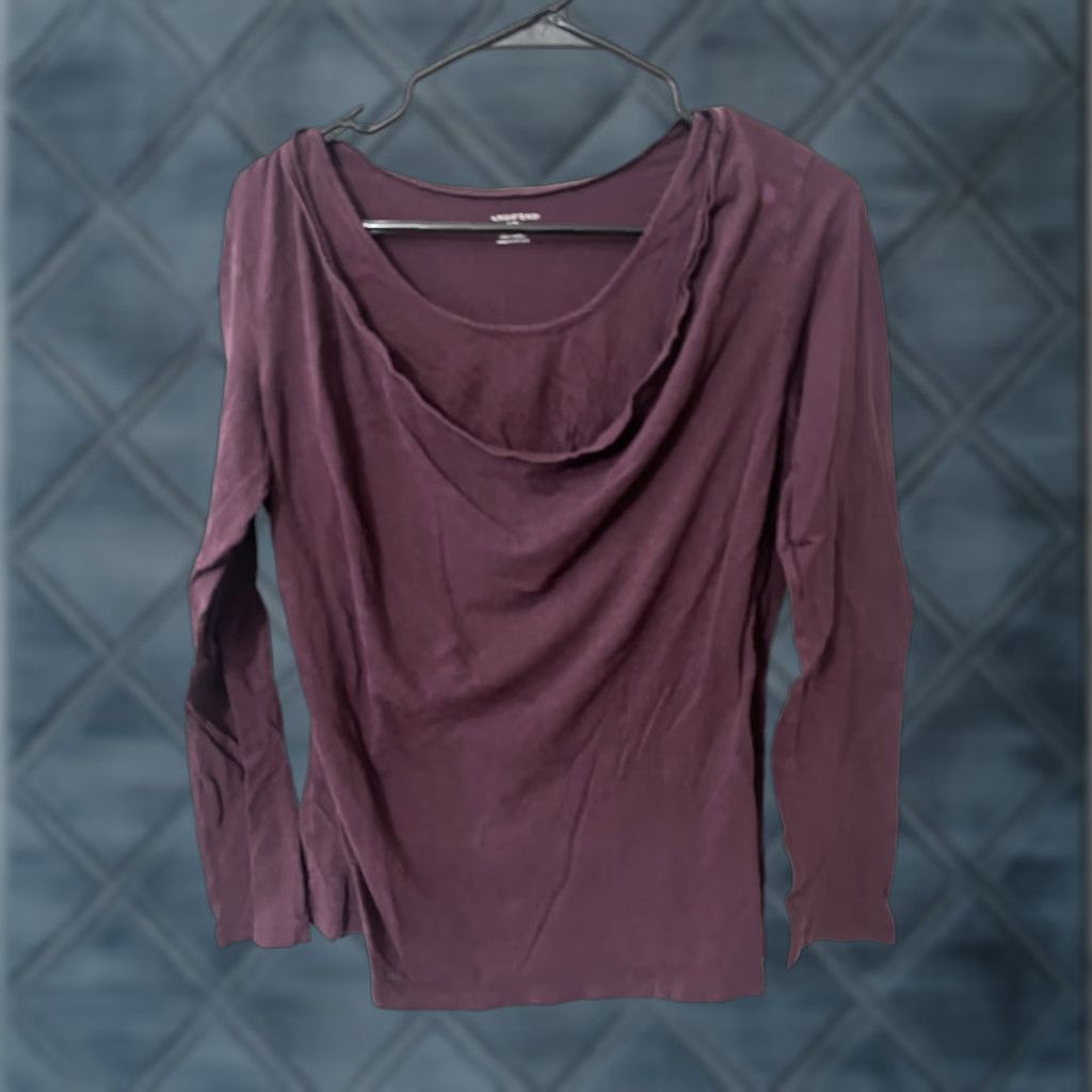 Lands' End Lands' End Blouse Long Sleeve Scoop Neck Womens Size S Burgundy Red Top Shirt Womens Size S / US 4 / IT 40 - 1 Thumbnail