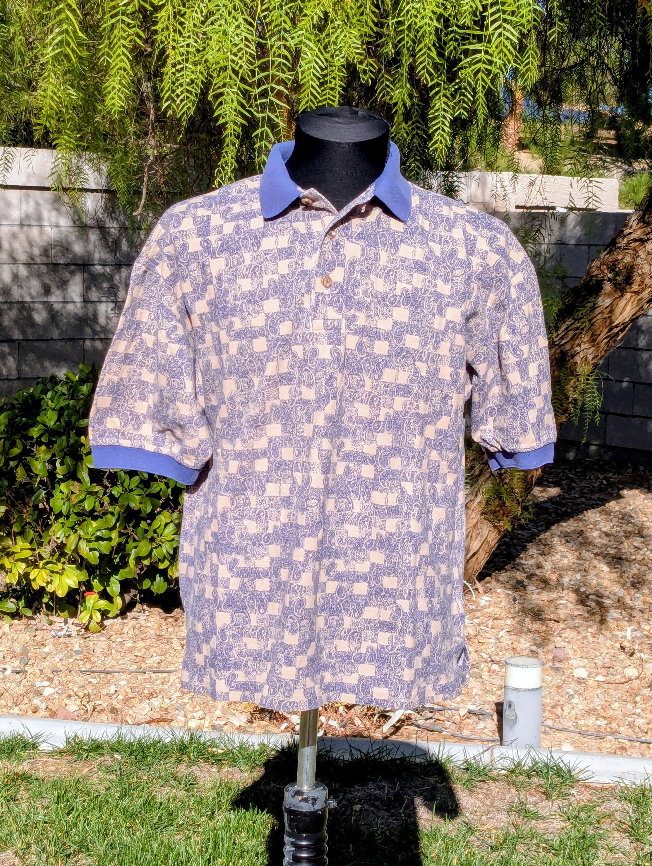 Other VTG Y2K Check Paisley Pattern USA-Made S/S Pullover Shirt Size US M / EU 48-50 / 2 - 1 Thumbnail