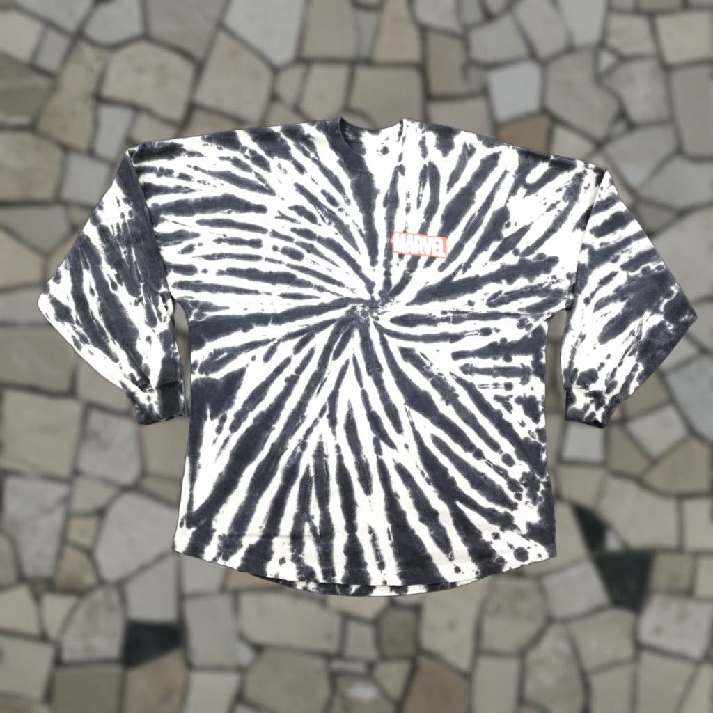 Disney Marvel Avengers Shirt Mens Medium Black White Tie Dye Disney Spirit Jersey Tee Size US M / EU 48-50 / 2 - 1 Thumbnail