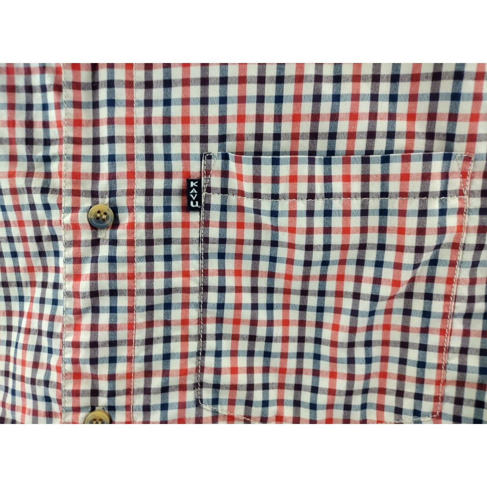 KAVU KAVU Shirt Mens M Long Sleeve Check Plaid 100% Polyester Button-Up Outdoor Hiking Size US M / EU 48-50 / 2 - 5 Thumbnail