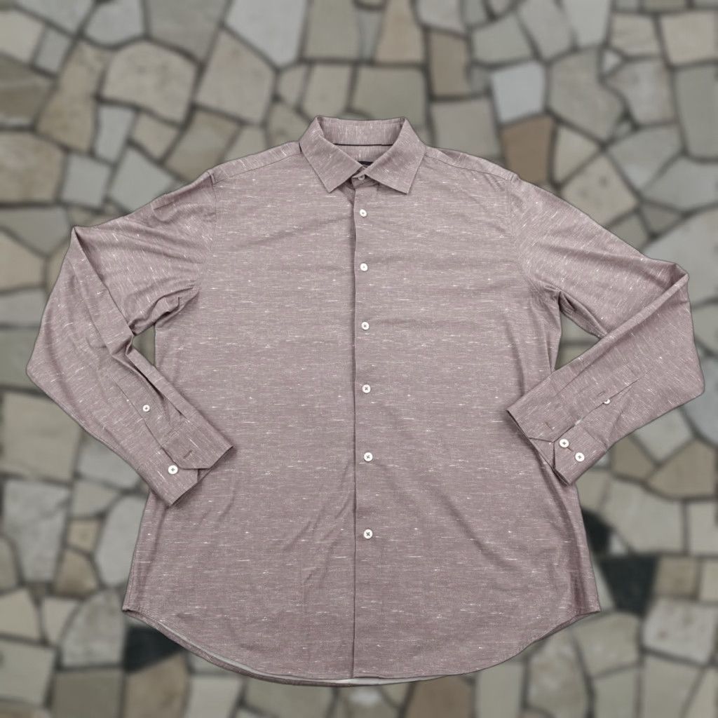 BUGATCHI Bugatchi Shirt Mens Large Gray Heather 8 Way Stretch Button Up Performance Flex Shirt Mens Large Gray Heather 8 Way Stretch Button Up Size US L / EU 52-54 / 3 - 1 Thumbnail