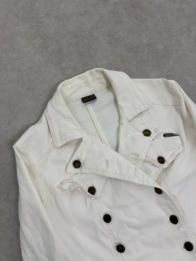 Vintage 2000s Plein Sud White Double-Breasted Officer Jacket Size S / US 4 / IT 40 - 5 Thumbnail