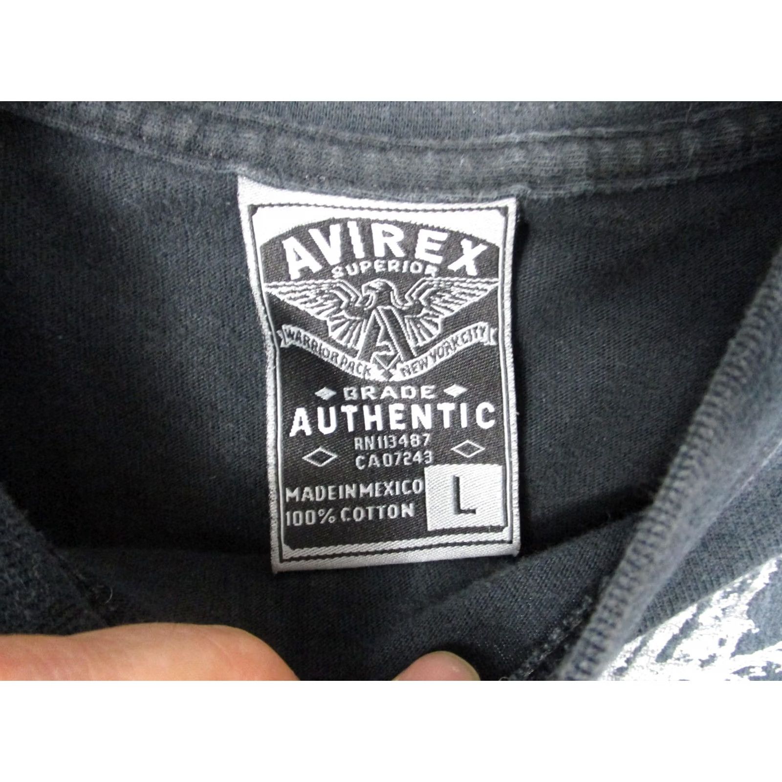 Avirex Avirex Shirt Mens Large Black Legendary Crew Graphic Tee T-Shirt Cotton Size US L / EU 52-54 / 3 - 4 Thumbnail