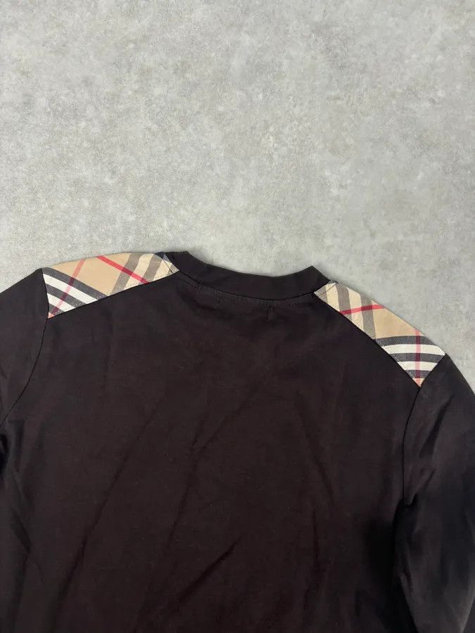 Burberry Burberry Brown Cotton Check Shoulder Panel Longsleeve T-Shirt Size S / US 4 / IT 40 - 7 Thumbnail