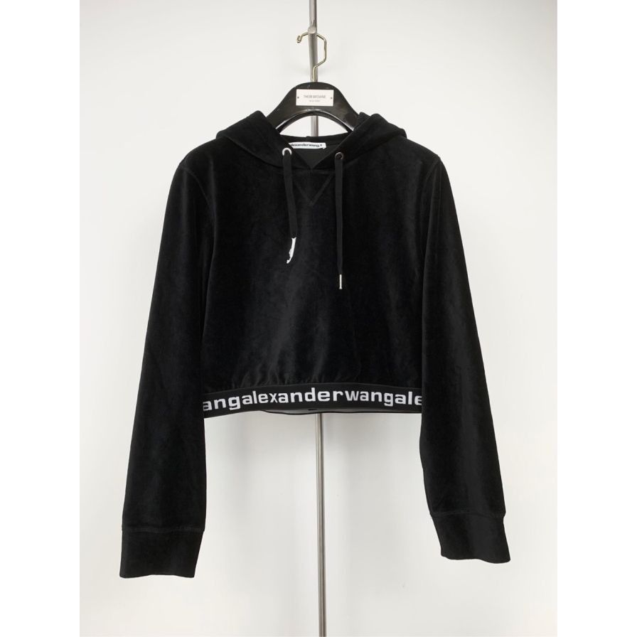 Alexander Wang Alexander Wang Black Cotton-Blend Logo Patch High-Waist Cord Size XXS / US 00 / IT 34 - 1 Thumbnail