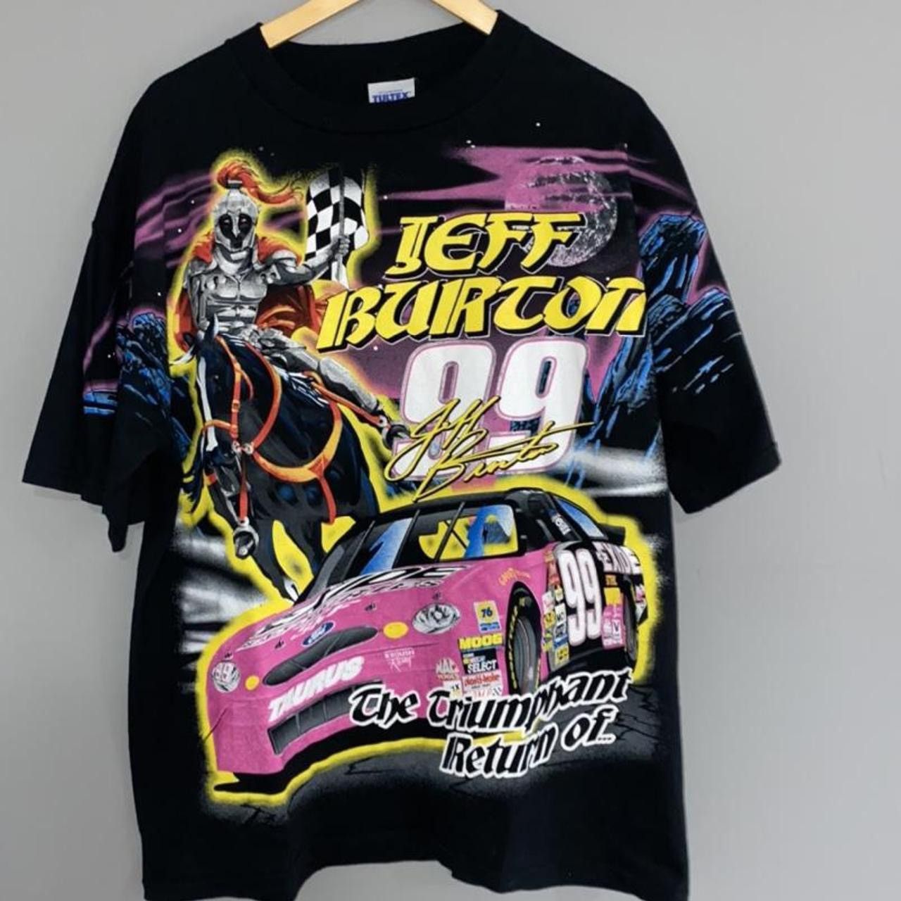 Vintage Jeff Burton vintage 90’s nascar racing tee Size US L / EU 52-54 / 3 - 1 Thumbnail