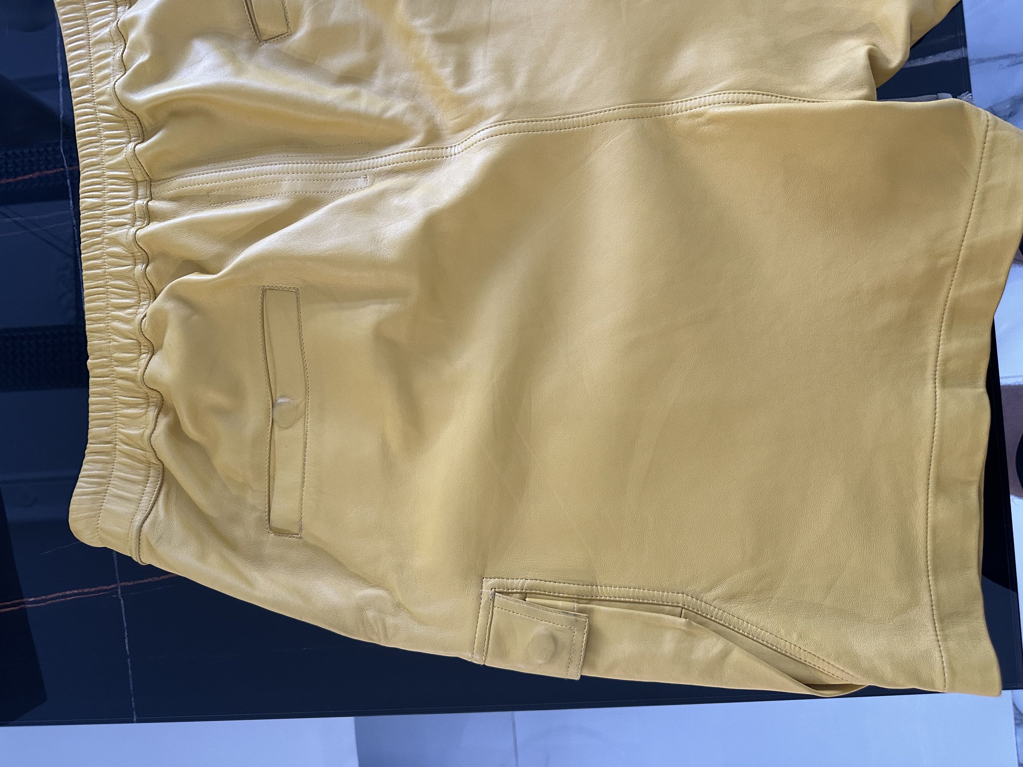 Rick Owens Rick Owens Lemon Cargobela Leather Shorts Size US 38 / EU 54 - 6 Thumbnail