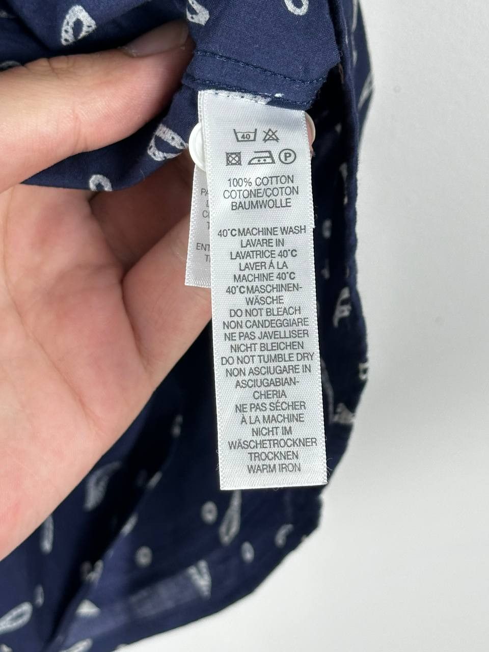 Designer × Paul Smith Paul Smith Navy Paisley Printed Luxury Shirt Size US L / EU 52-54 / 3 - 6 Thumbnail