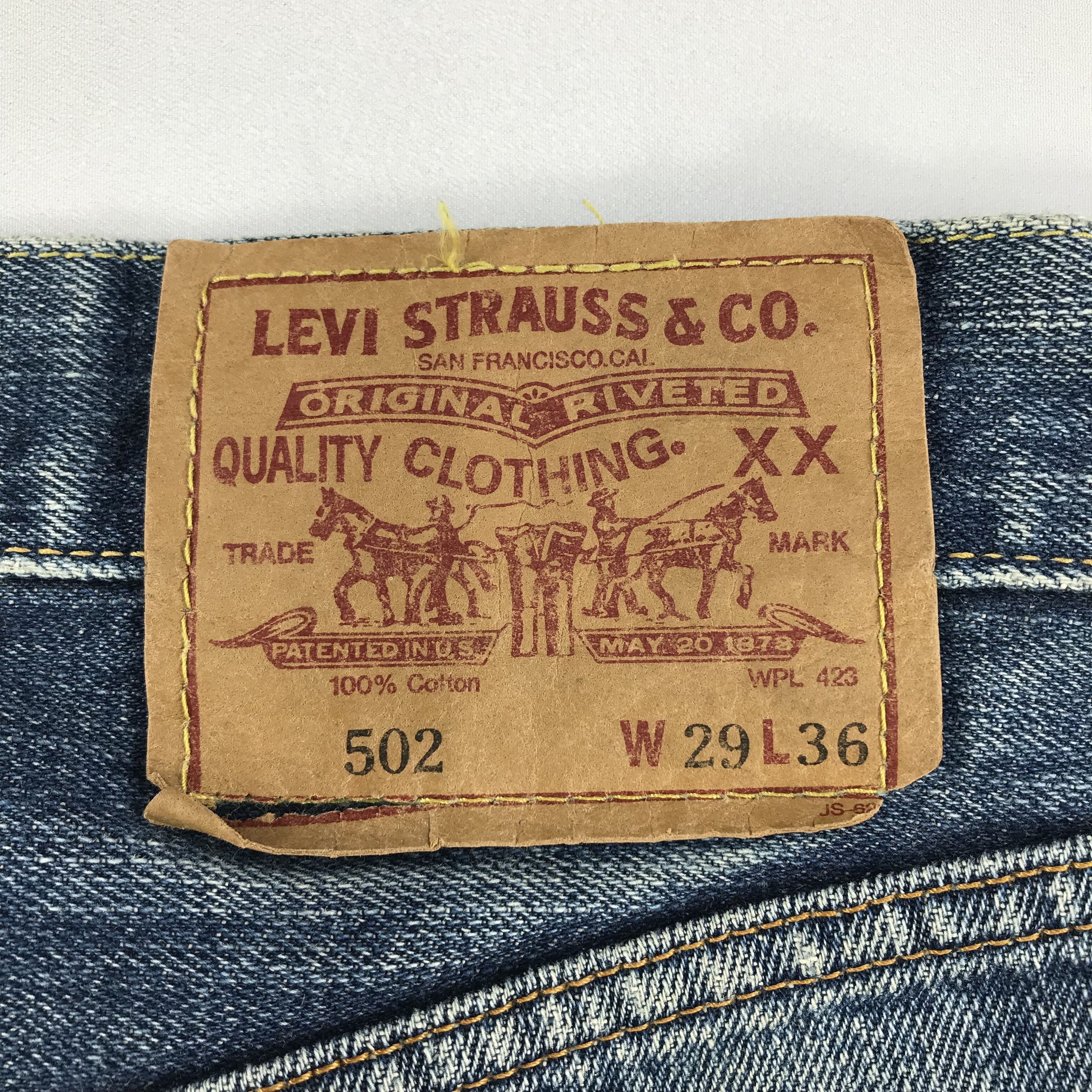 Levi's Vintage Levis 502 Big E Selvedge Jean Distress Denim KJ3469 Size US 29 - 5 Thumbnail