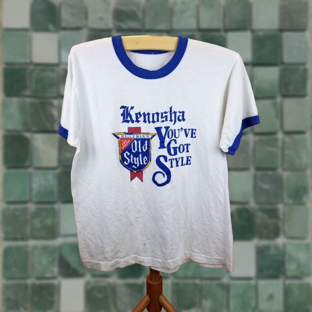 Vintage VINTAGE HEILEMAN'S BEER PROMO RINGER T-SHIRT SZ LARGE Shirt Men White Short Sleeve 80's Retro Size US L / EU 52-54 / 3 - 1 Thumbnail