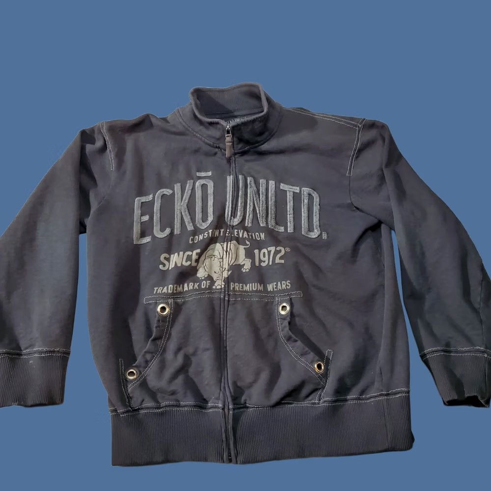Ecko Unltd. Ecko Jacket Mens 2XL XXL Black 90s Y2K Embroidered Full Zip Streetwear Hip Hop Size US XXL / EU 58 / 5 - 1 Thumbnail
