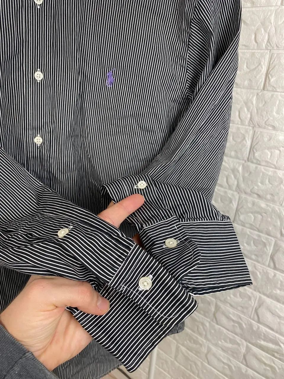 Polo Ralph Lauren × Ralph Lauren Vintage Ralph Lauren Shirt Light Stripe Cotton Long Sleeve Size US L / EU 52-54 / 3 - 6 Thumbnail