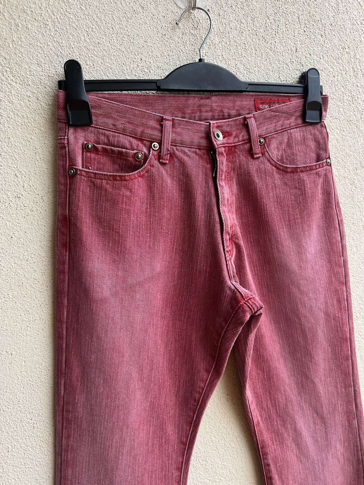 semanticdesign Vintage Semantic Design Sensation Fade Red Denim Flare Jeans Size US 29 - 7 Thumbnail