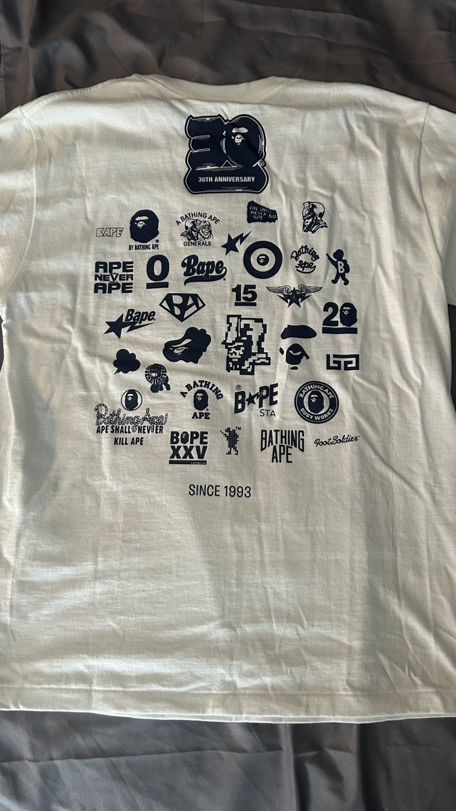 Bape BAPE 30th Anniversary Tee #2 'White/Navy' Size US M / EU 48-50 / 2 - 6 Thumbnail