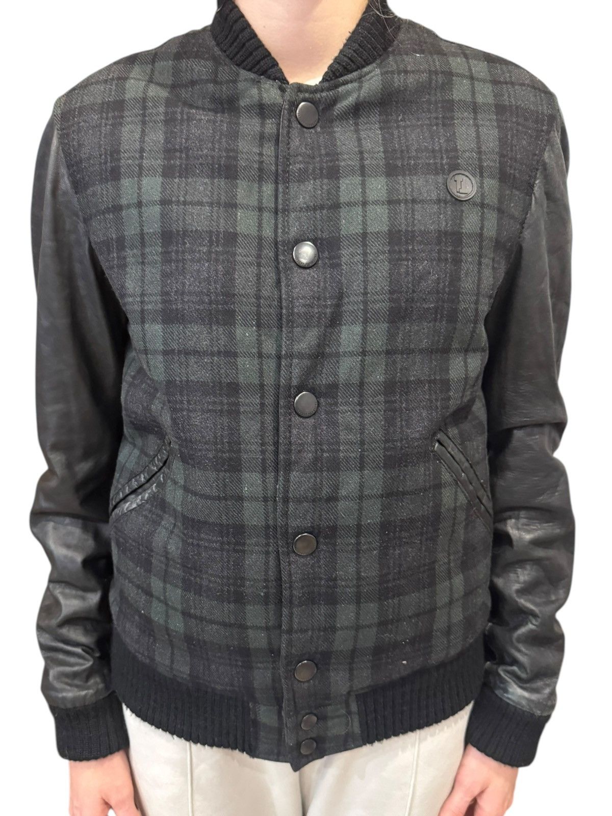 Takeshy Kurosawa Wool Leather Varsity Bomber Jacket 46 Small